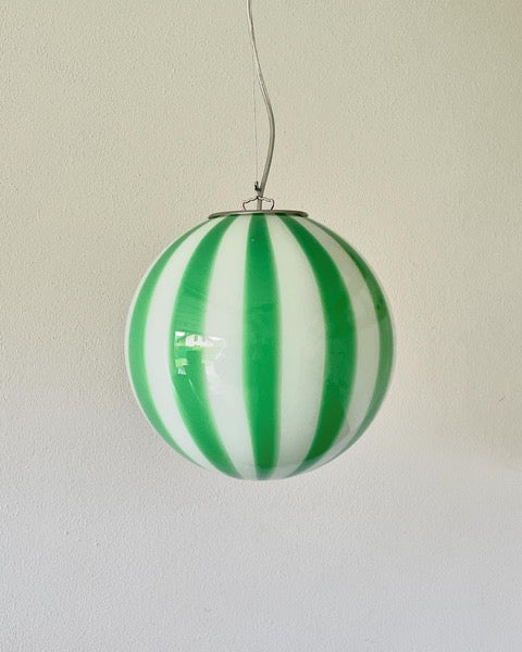 Murano loftslampe med grønne vertikale striber i 30 cm