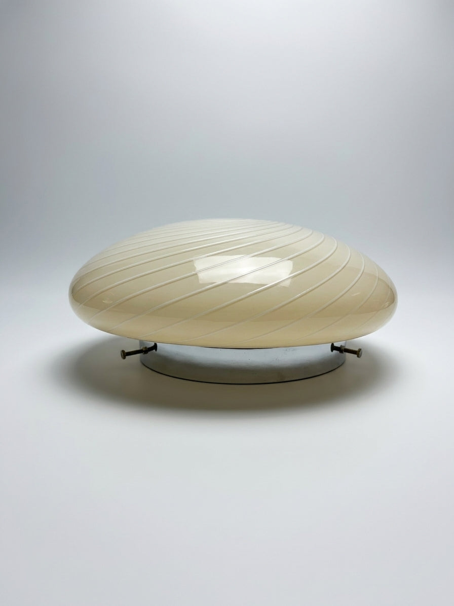 Vintage Murano plafond med cremegult swirl 30 cm