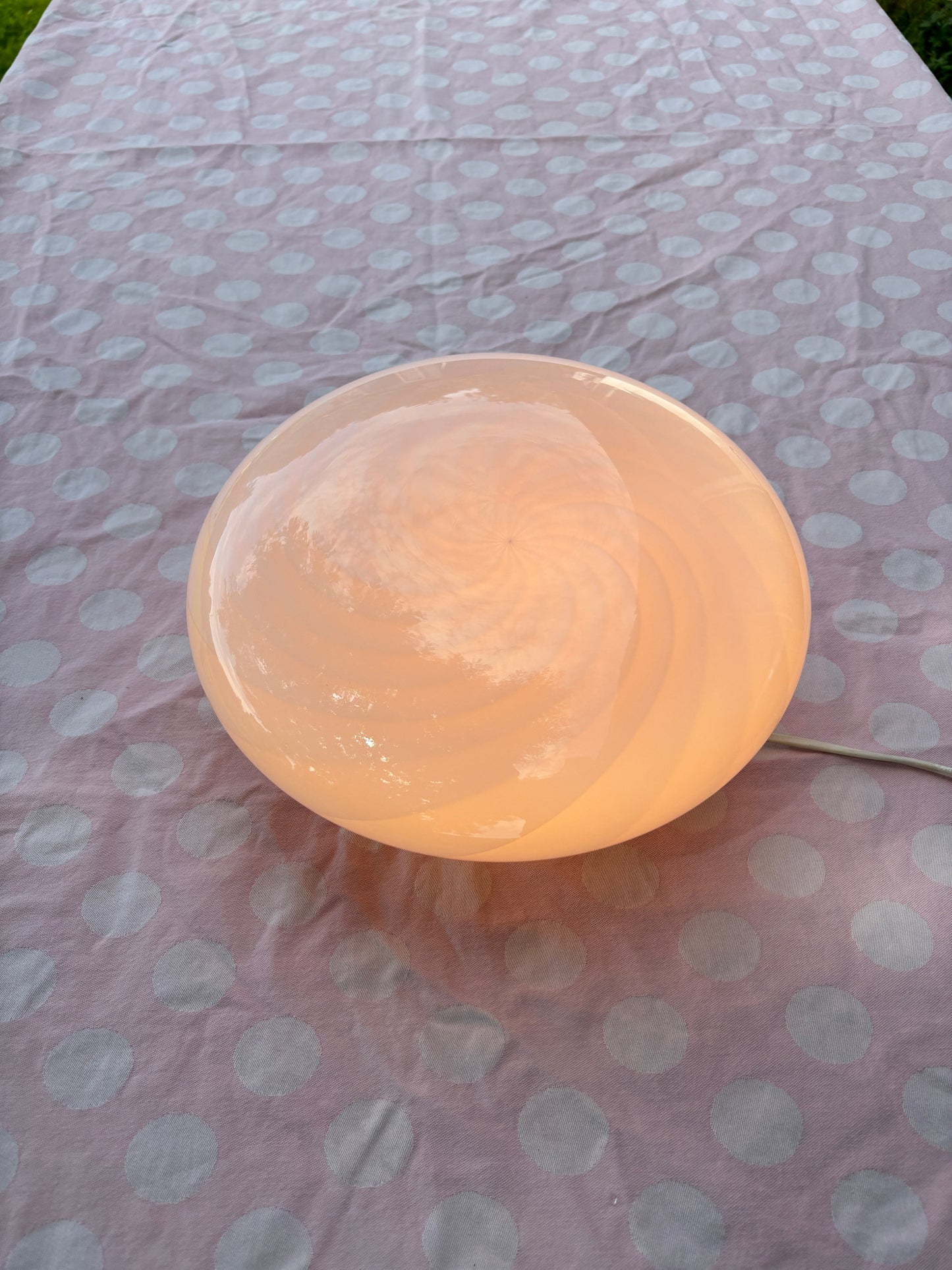 Sjælden vintage lyserød Murano plafond i swirl 30 cm fra Da Vinci Murano