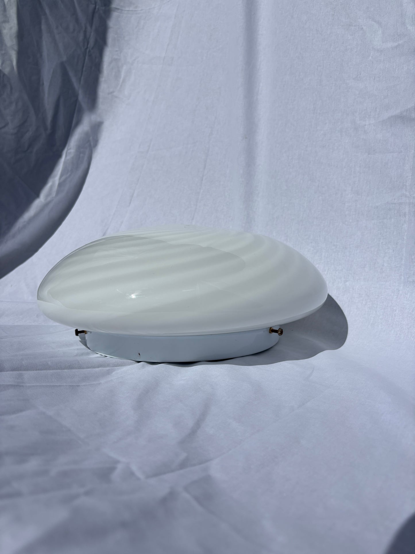 Vintage Murano plafond i hvid swirl 38 cm