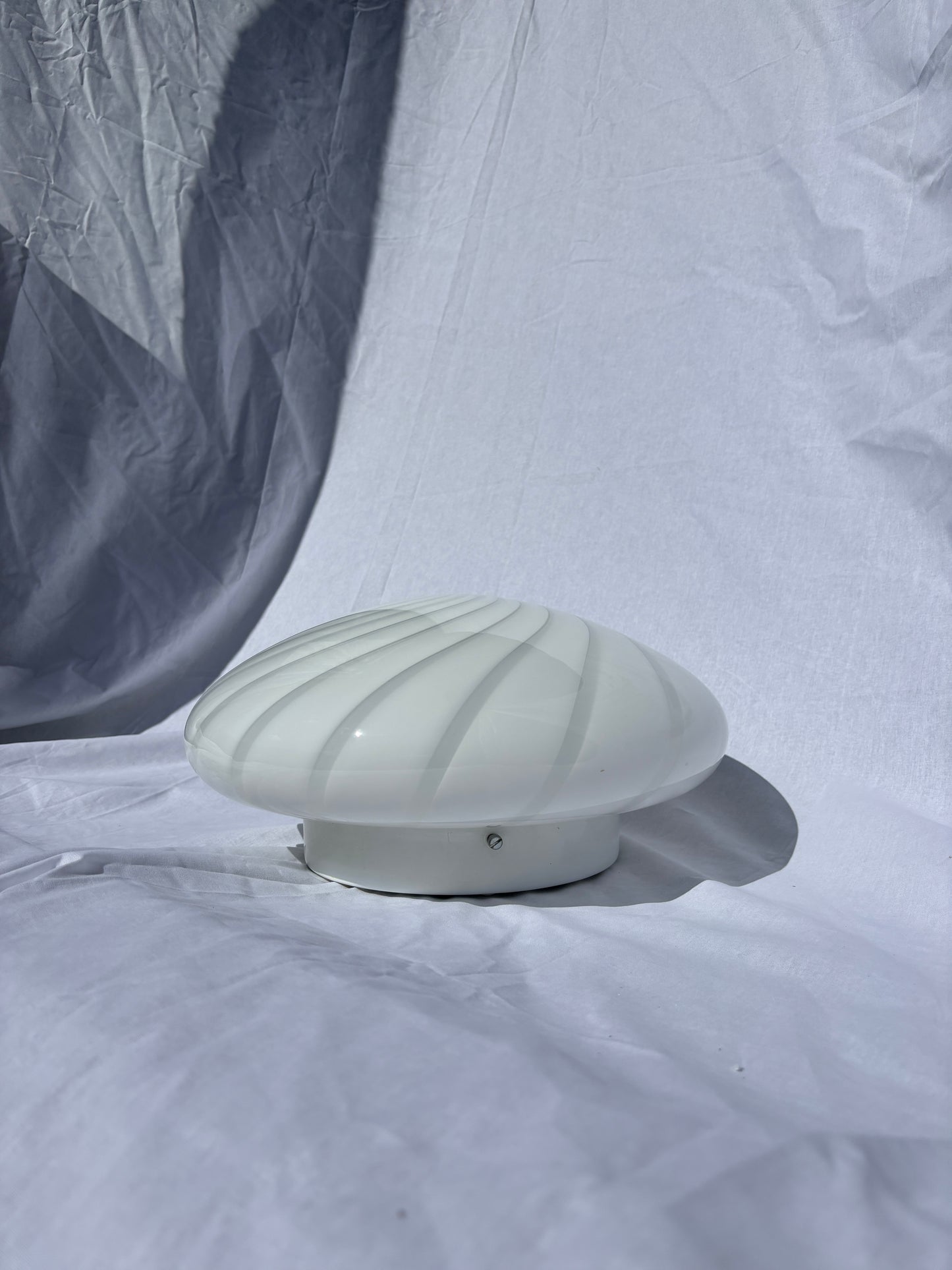 Vintage Murano plafond i hvid swirl 35 cm