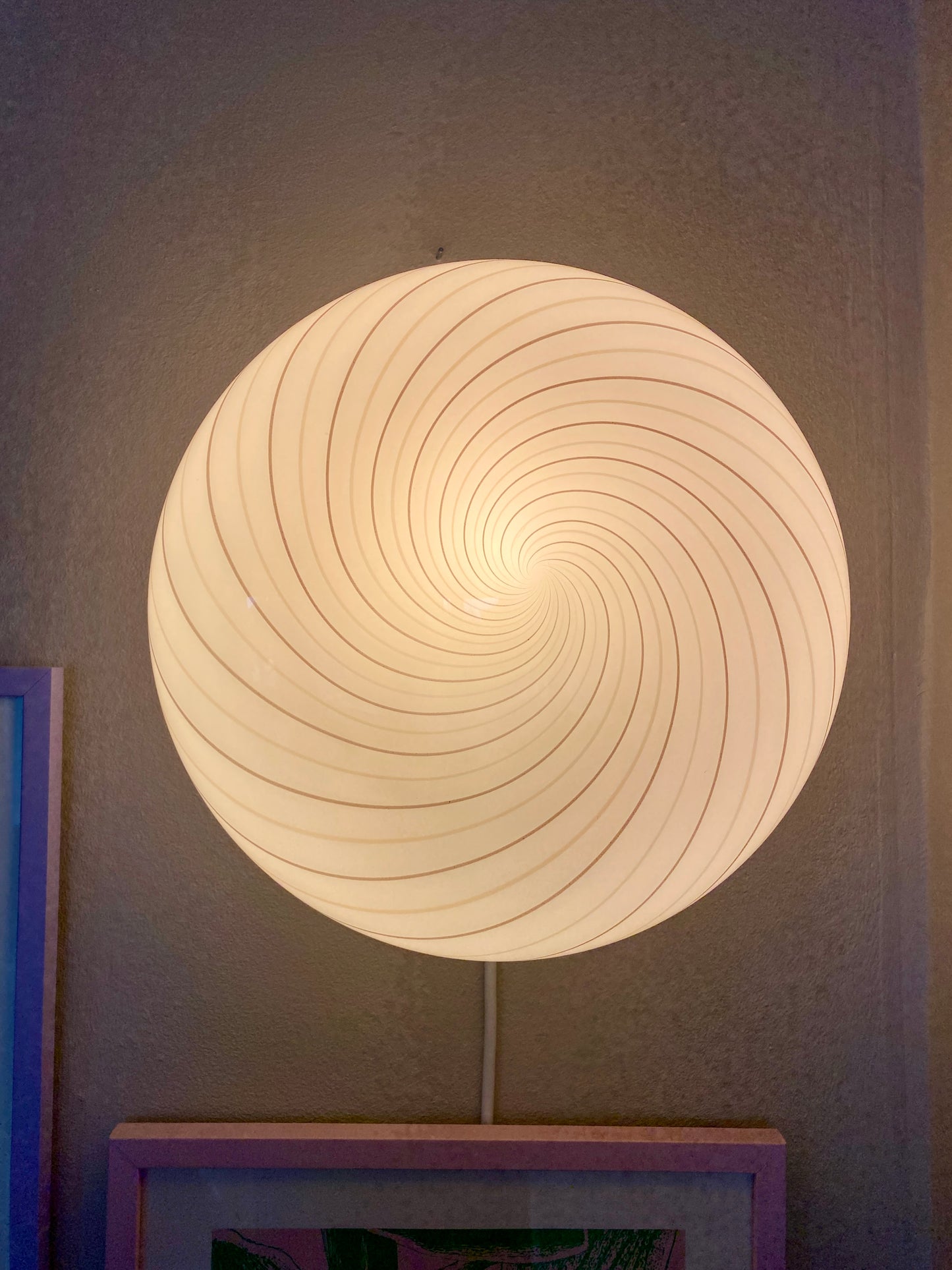 Vintage Murano plafond med filigrana glas