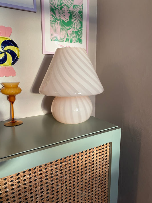 Vintage Murano mushroom i pastel lyserød