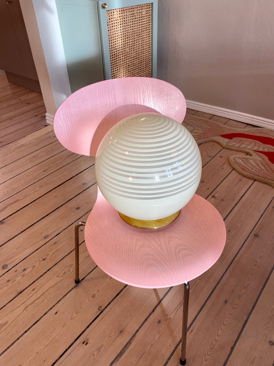 Vintage Murano Globe lampe i swirly gul 30 cm