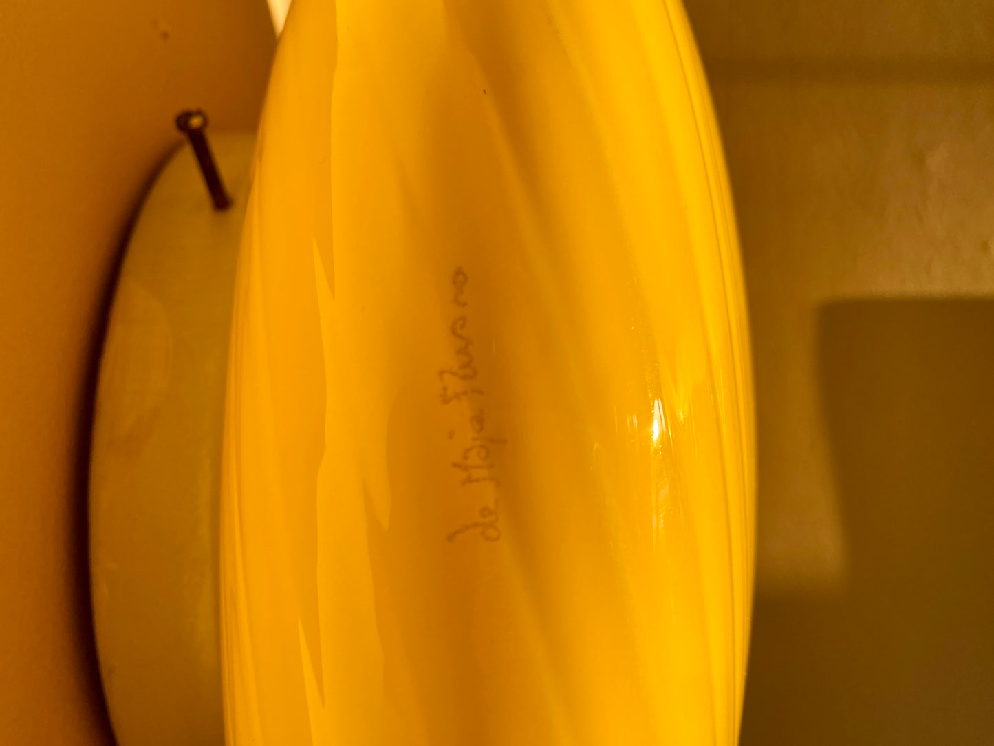 Vintage gul De Majo Murano plafond lampe
