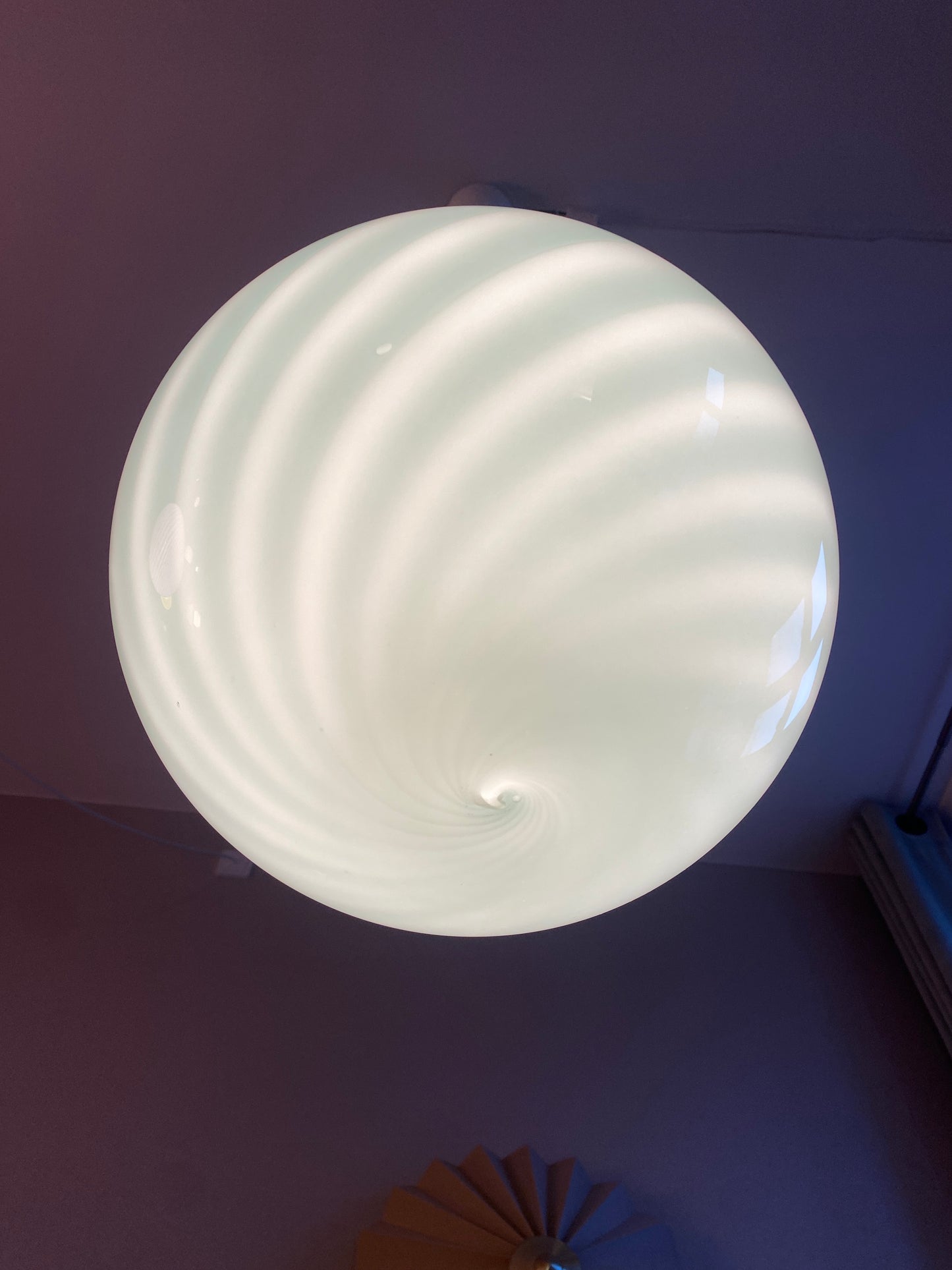 Murano loftslampe i grøn swirl rigadin 30 cm