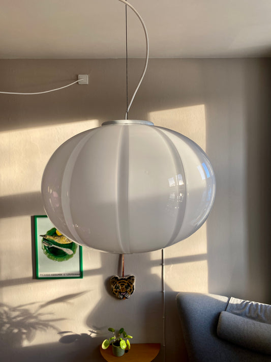 Vintage Murano loftslampe med vertikalt rigadin 45 cm