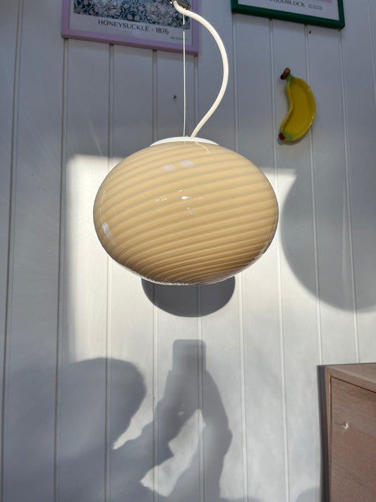 Vintage Murano loftslampe i amber gul af Effetre