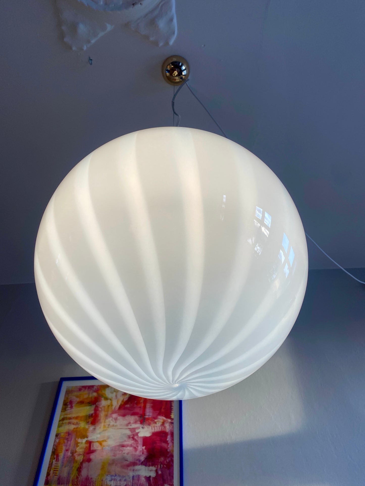 Murano loftslampe med cloud blå vertikal rigadin 40 cm