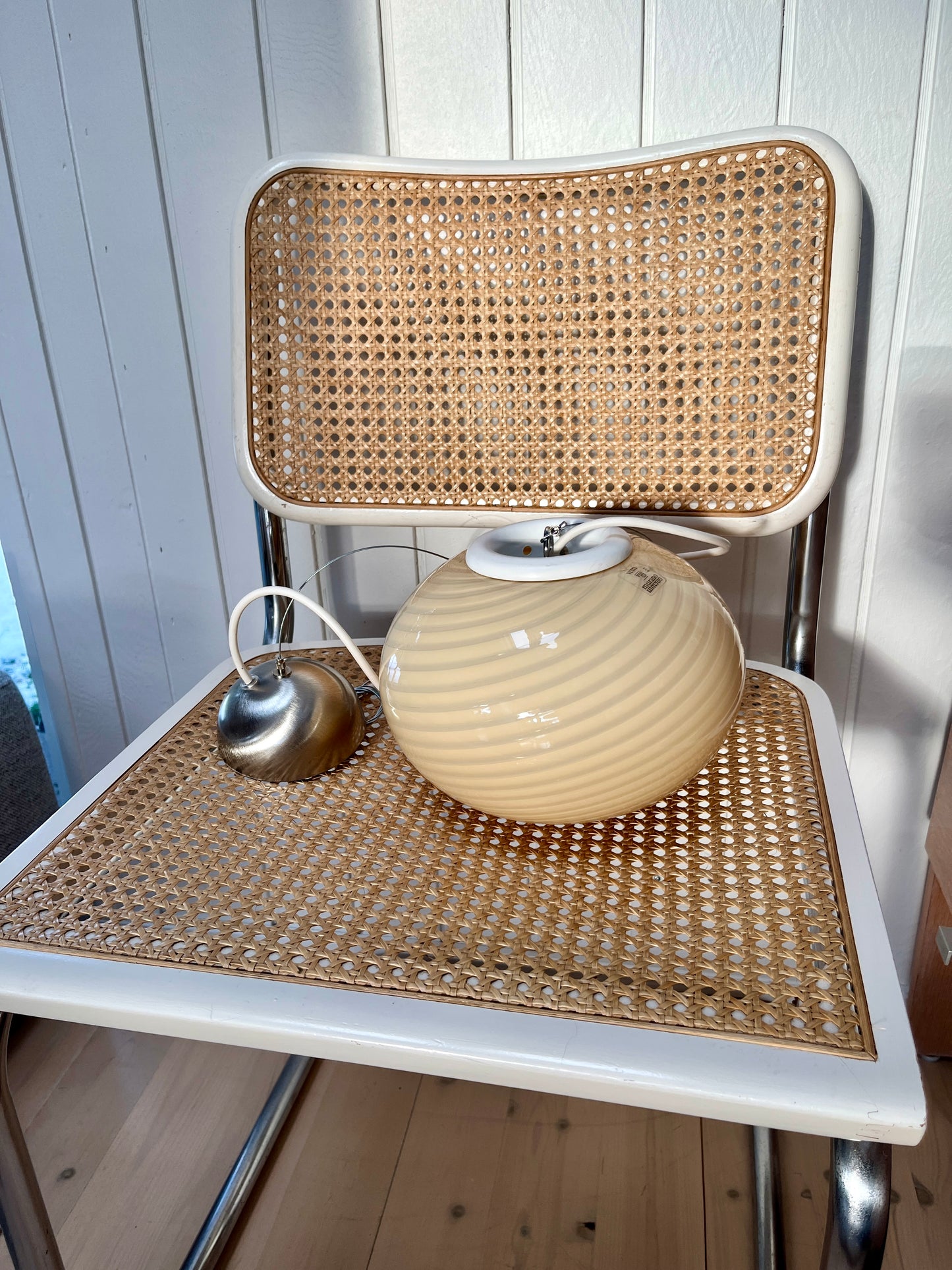 Vintage Murano loftslampe i amber gul af Effetre