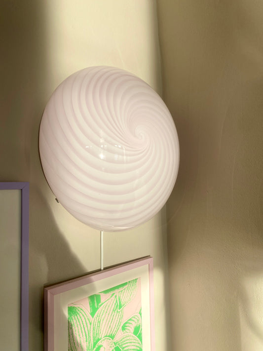 Lyserød swirl Murano plafond lampe 40 cm