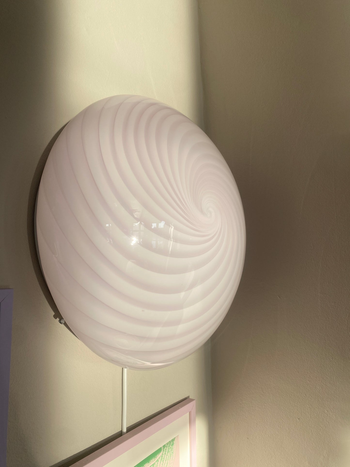 Lyserød swirl Murano plafond lampe 40 cm