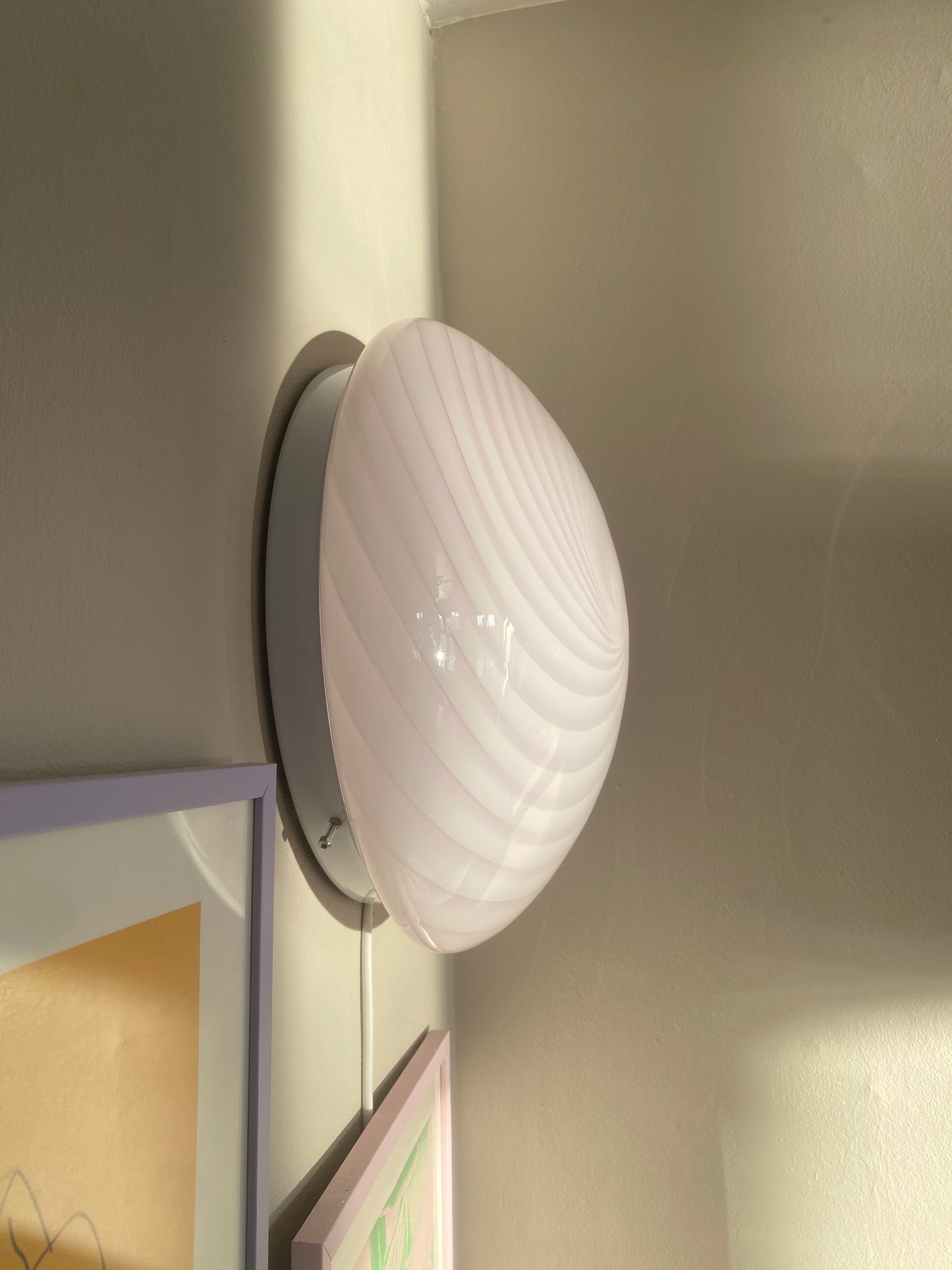 Lyserød swirl Murano plafond lampe 40 cm