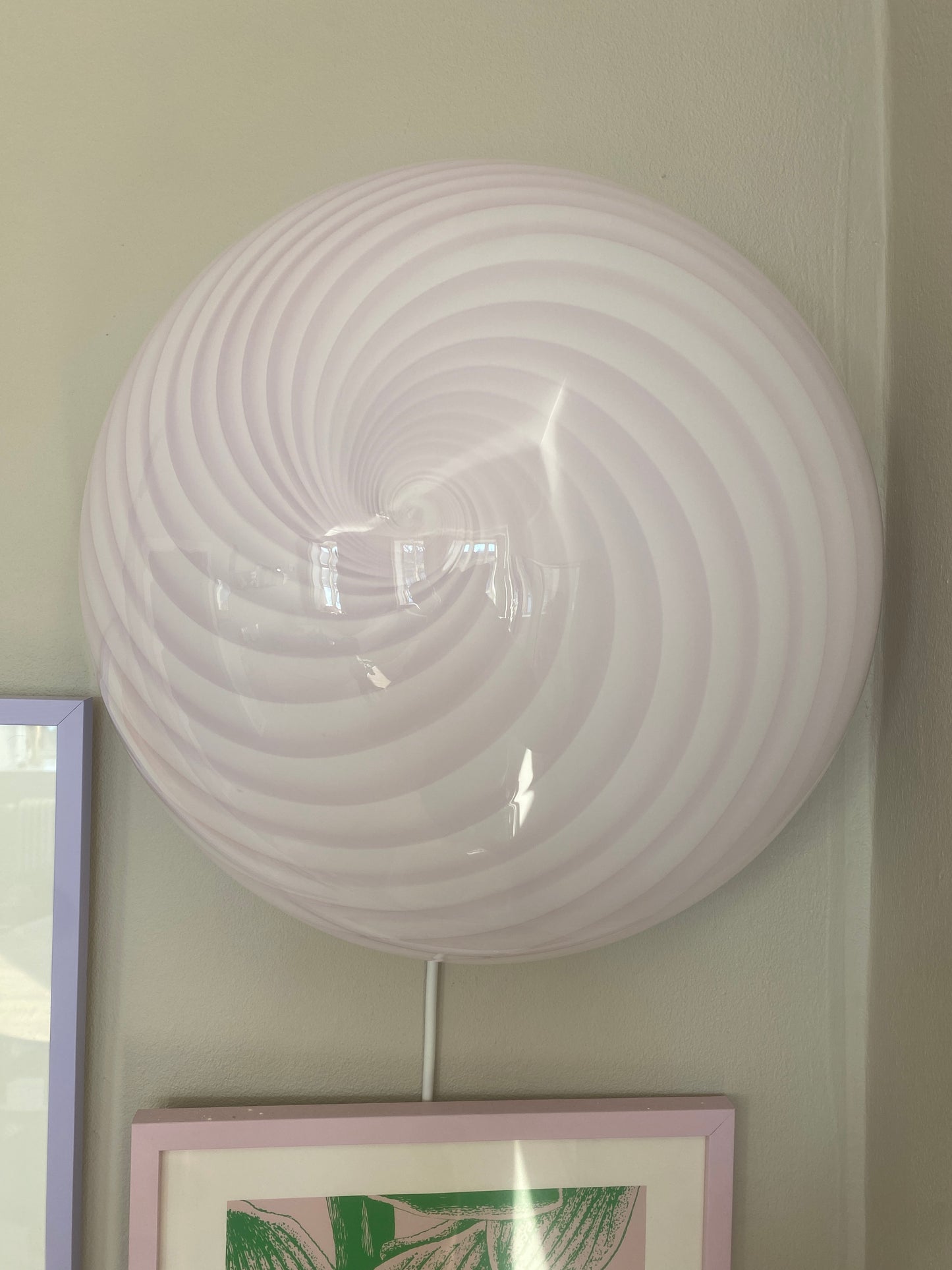 Lyserød swirl Murano plafond lampe 40 cm