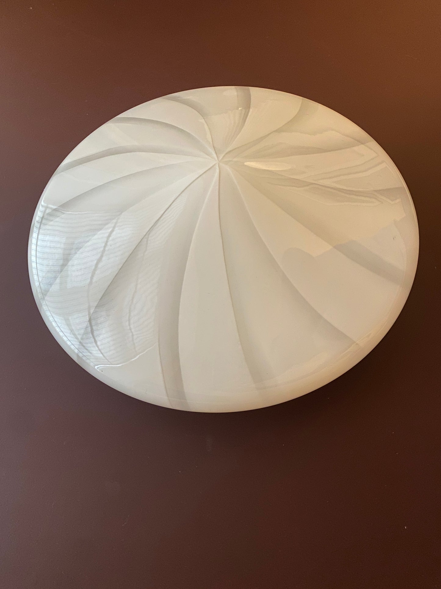 Vintage Murano plafond med hvid vertikalt filigrana 38 cm