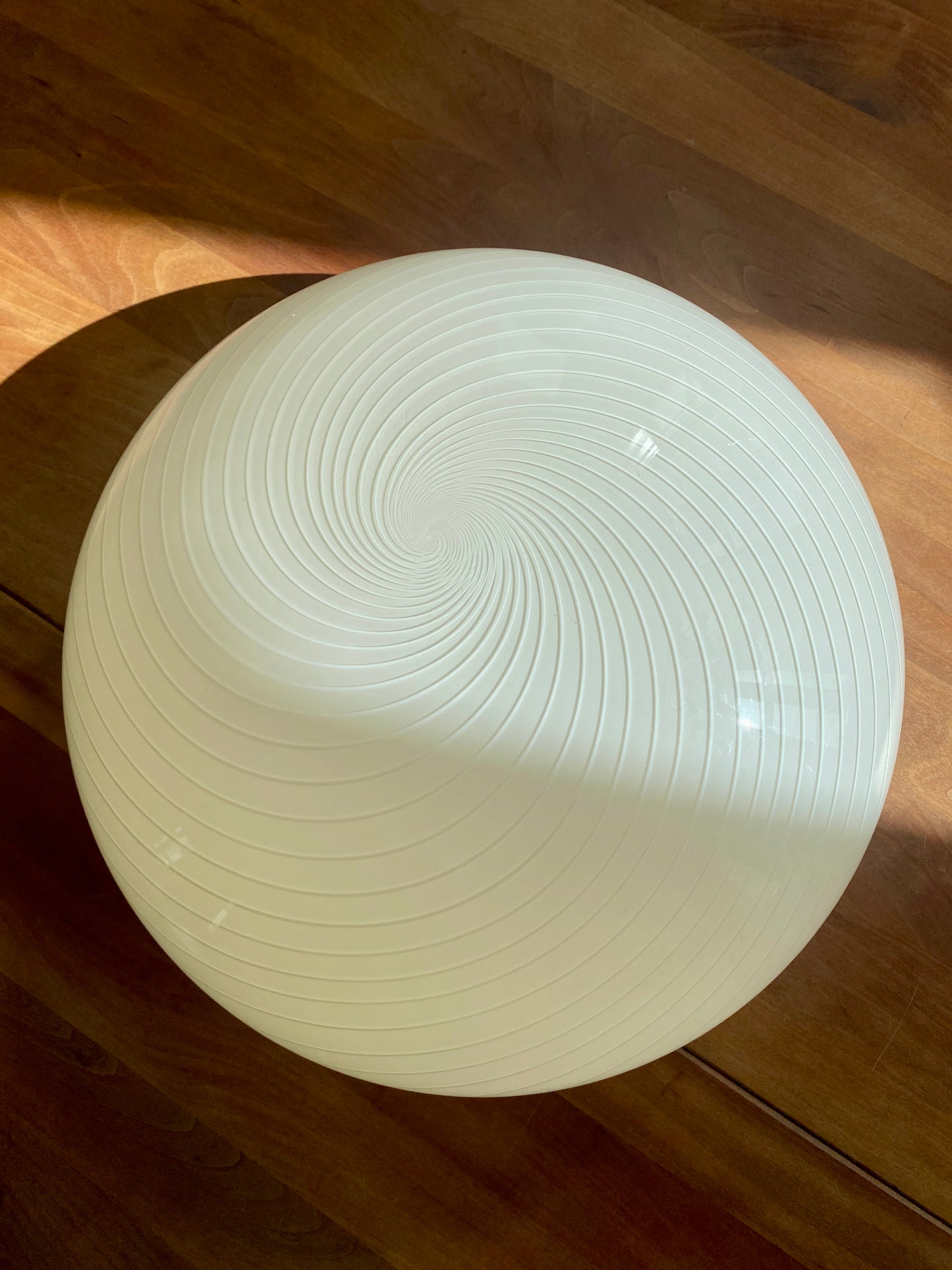 Vintage Murano plafond i cremegul med hvid swirl 40 cm