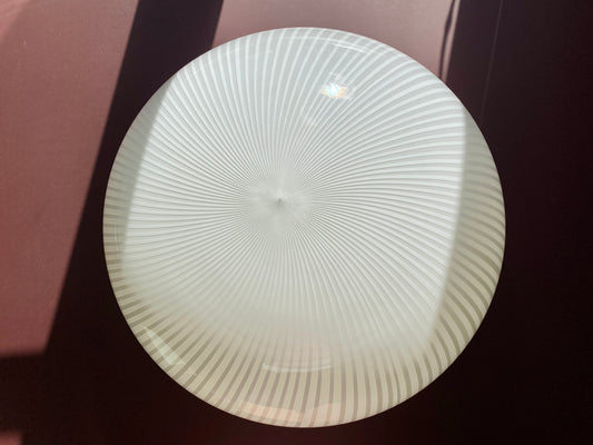 Kæmpe vintage Murano plafond hvid vertikalt filigrana 50 cm