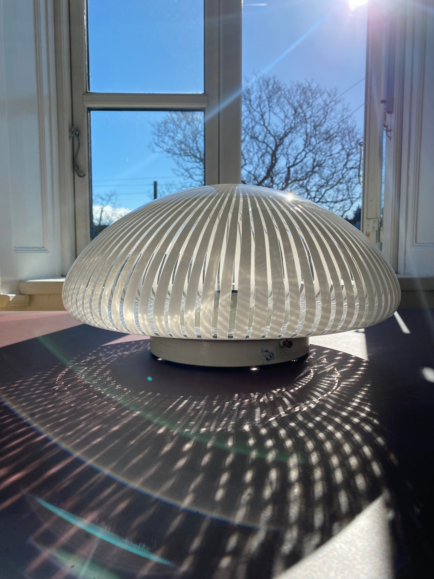 Vintage Murano plafond hvid filigrana vertikalt 40 cm