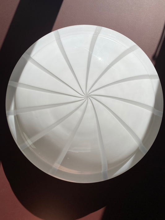 Vintage Murano plafond hvid vertikalt filigrana 40 cm