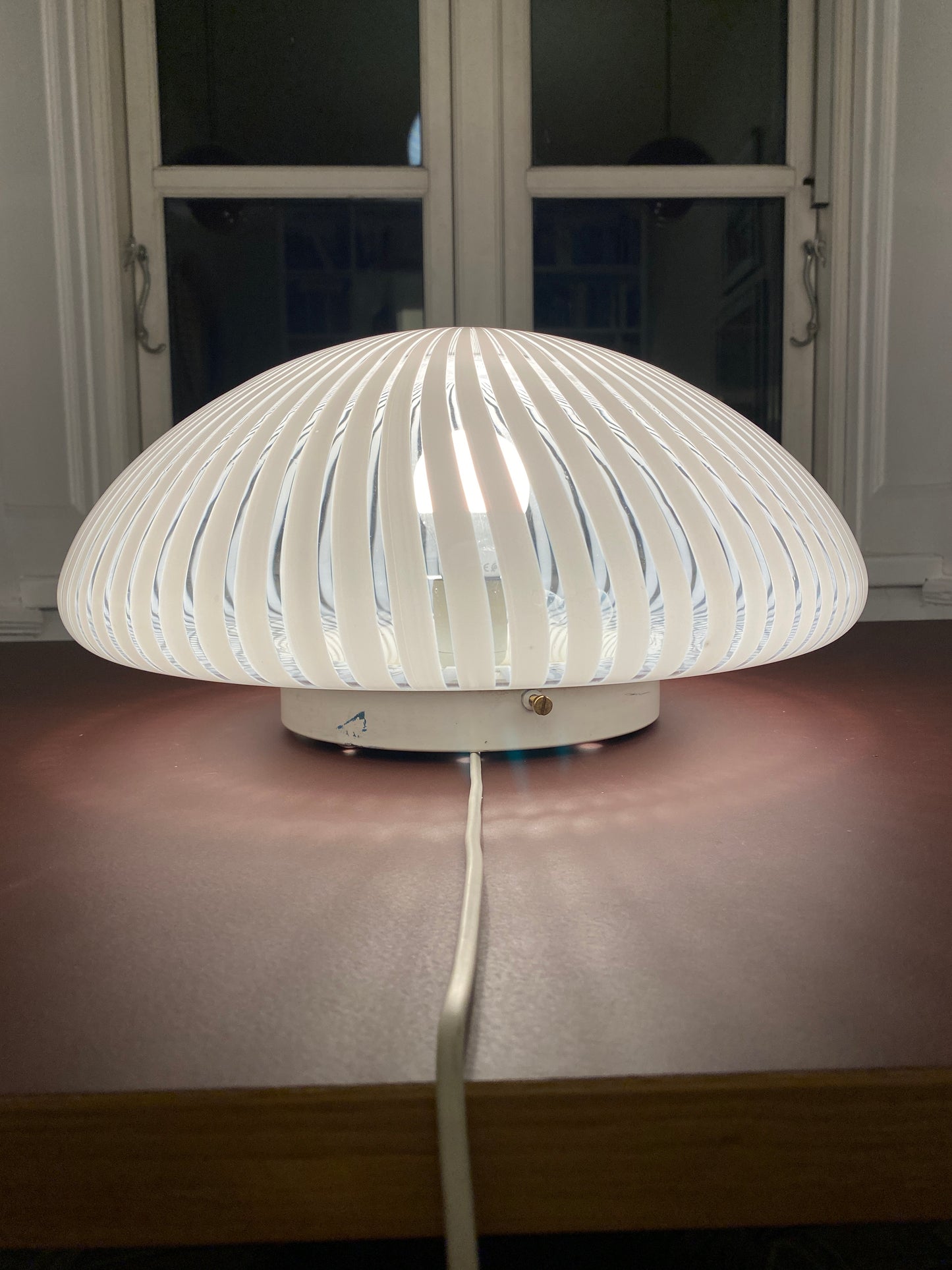 Vintage Murano plafond hvid filigrana vertikalt 40 cm