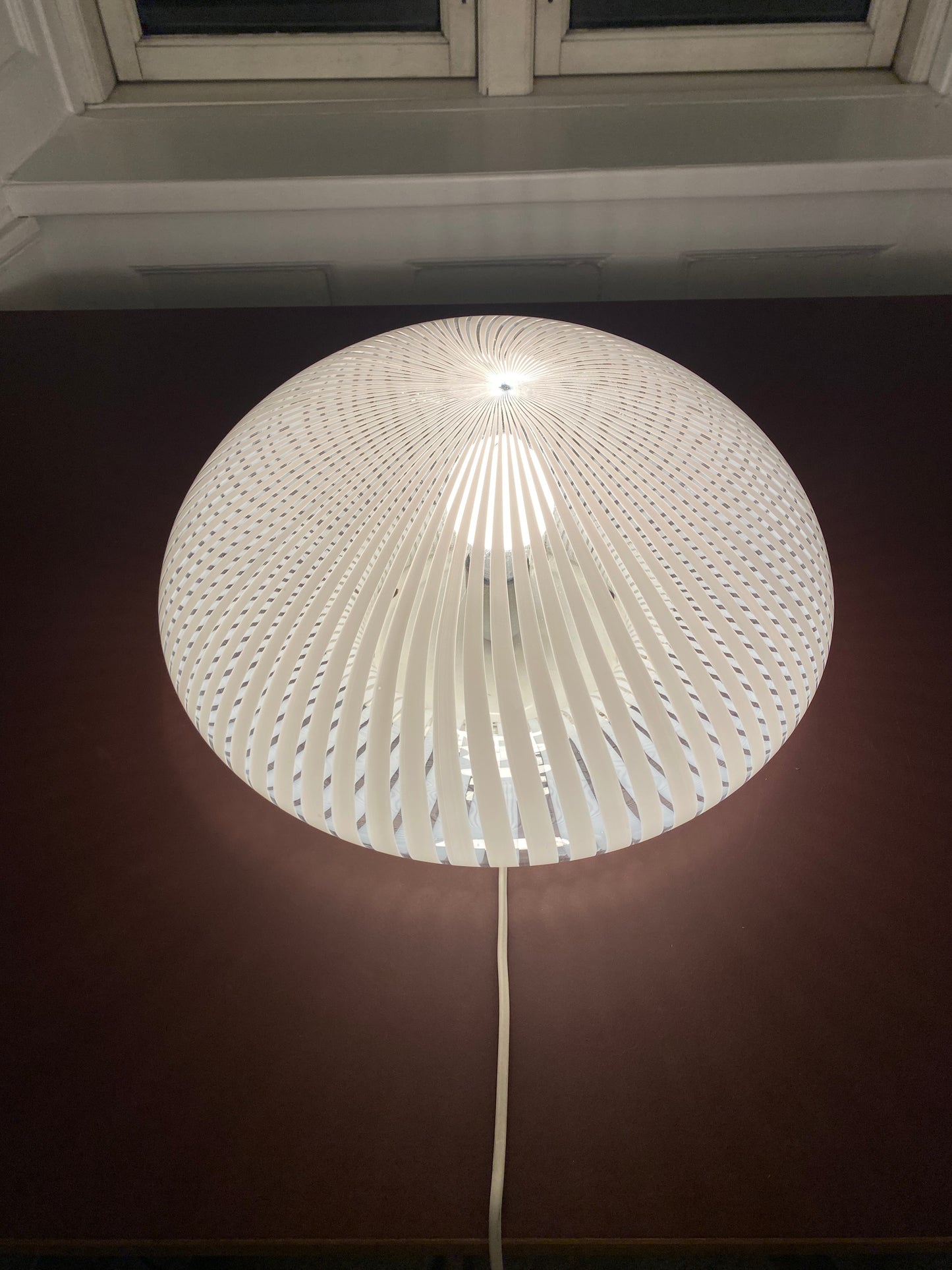 Vintage Murano plafond hvid filigrana vertikalt 40 cm