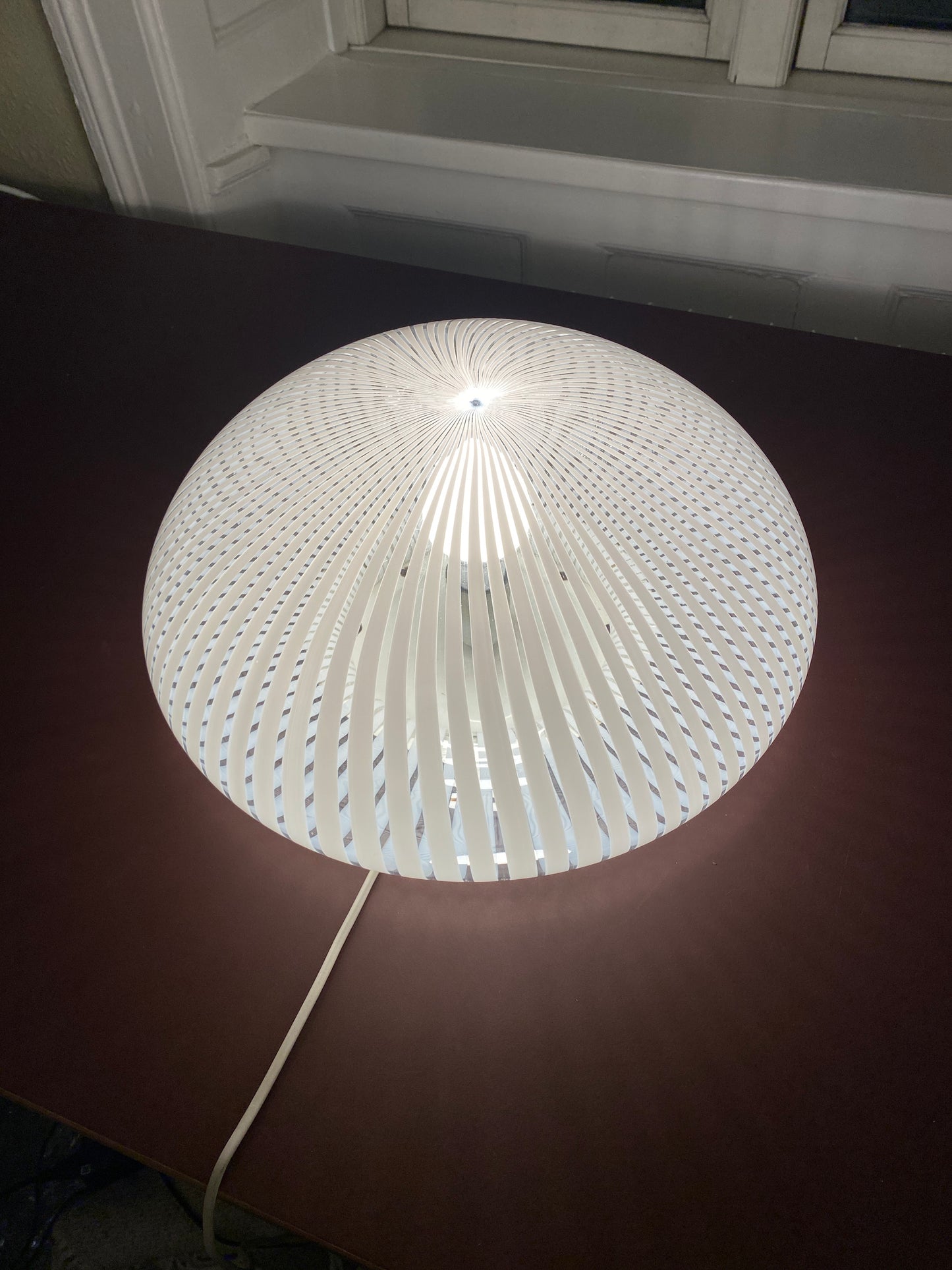 Vintage Murano plafond hvid filigrana vertikalt 40 cm