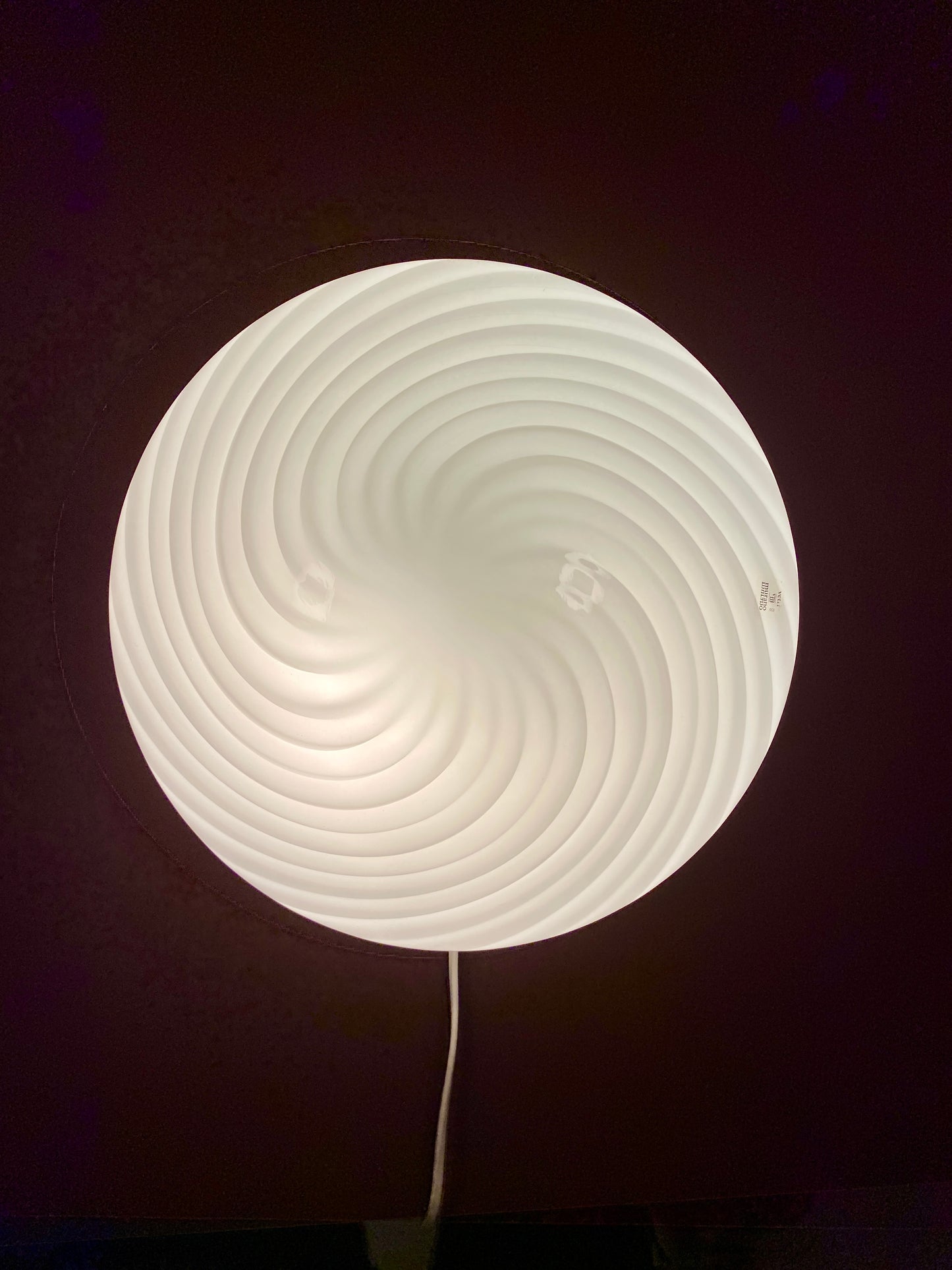 Vintage Murano plafond swirl 30 cm hvid