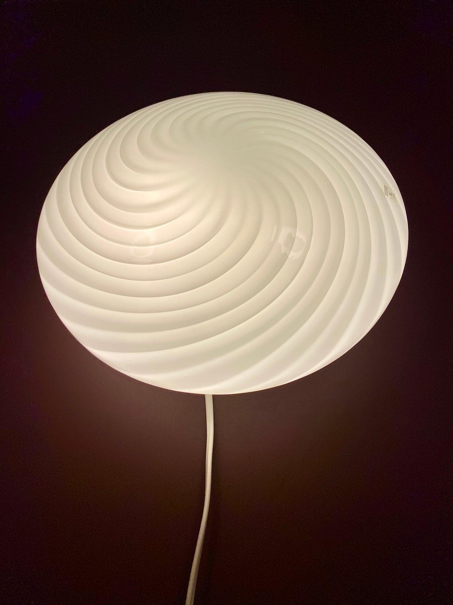 Vintage Murano plafond swirl 30 cm hvid