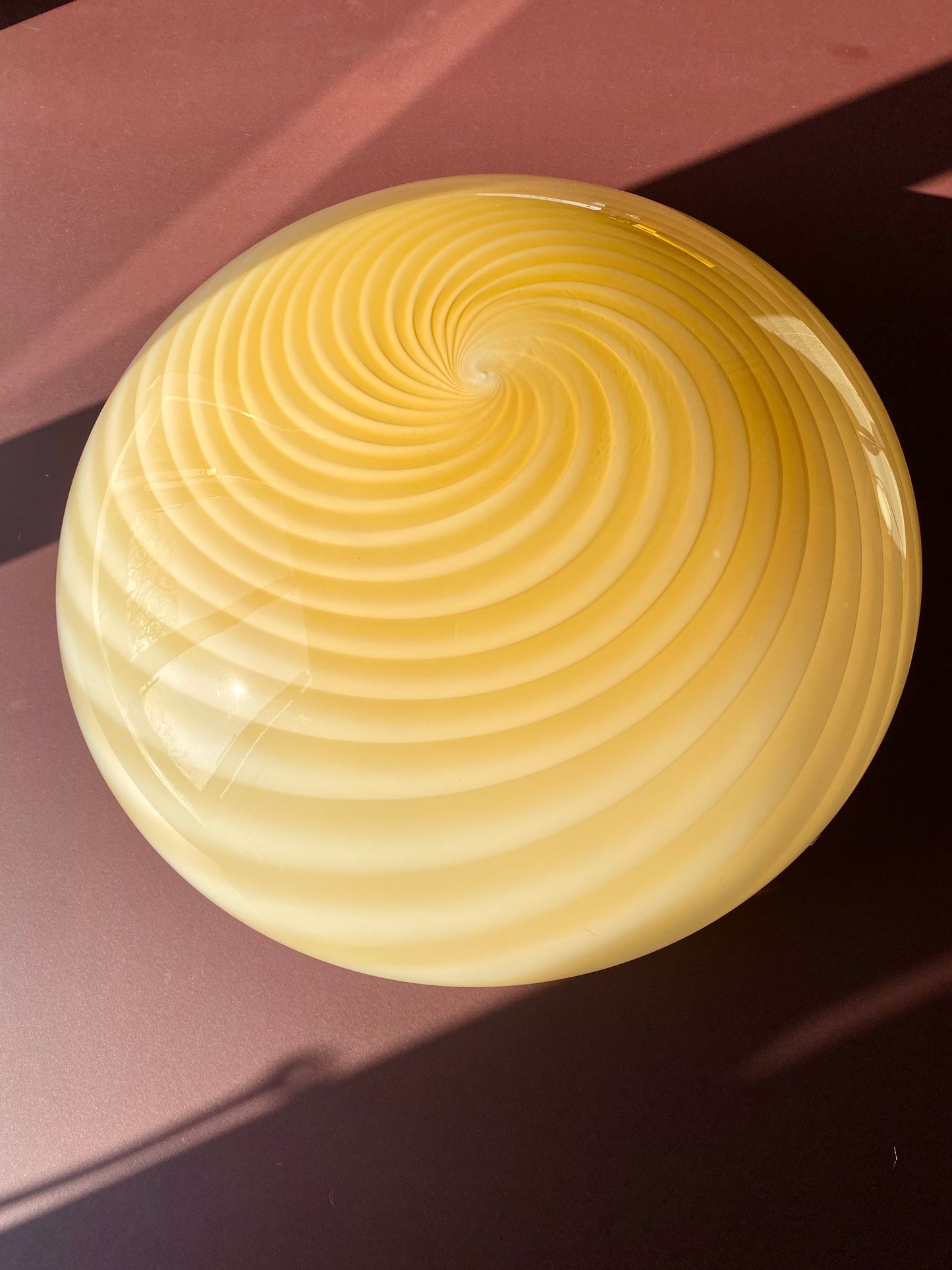 Gul swirl Murano plafond lampe 40 cm