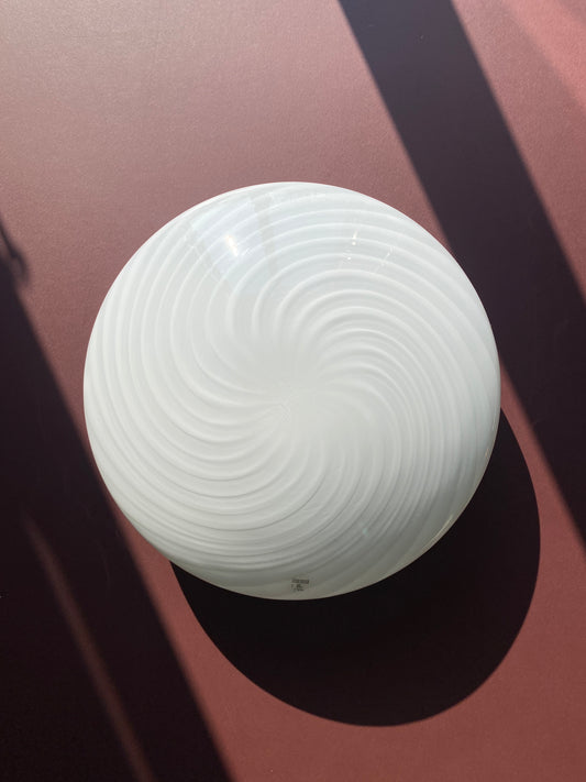 Vintage Murano plafond swirl 30 cm hvid