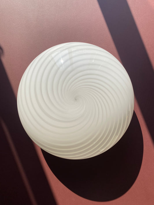 Vintage Murano plafond swirl 30 cm hvid