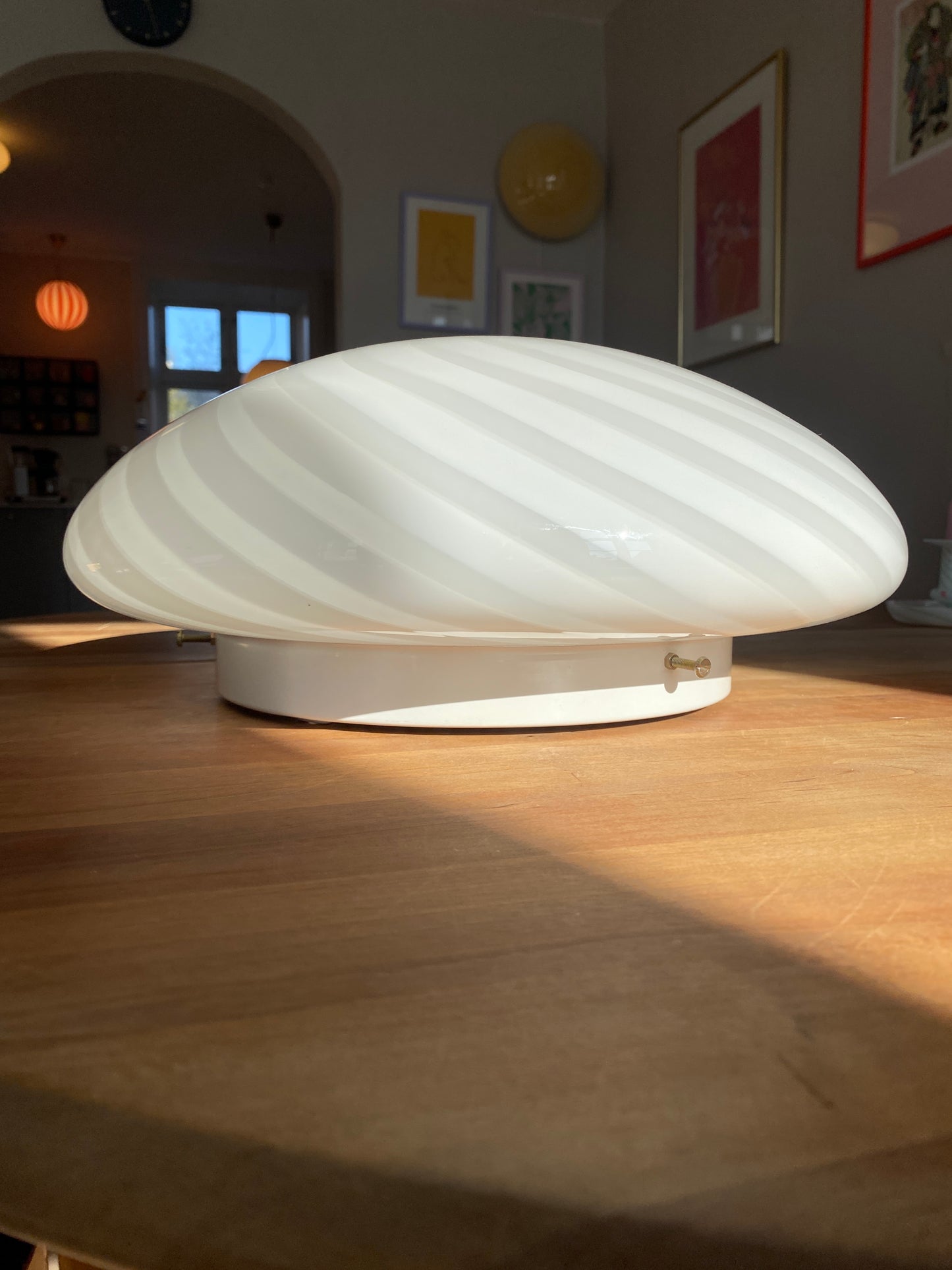 Vintage Murano plafond swirl 40 cm hvid