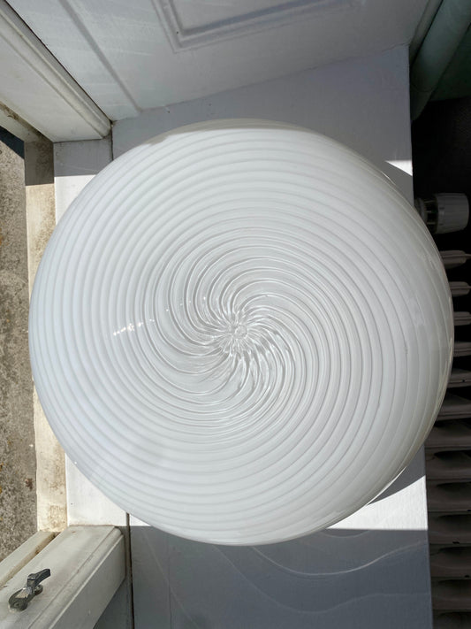Murano plafond Effetre i hvid med swirl 40 cm
