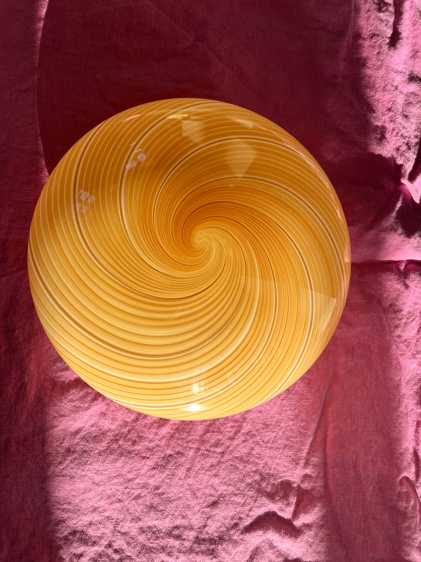 Vintage gylden Murano plafond lampe i swirl 40 cm