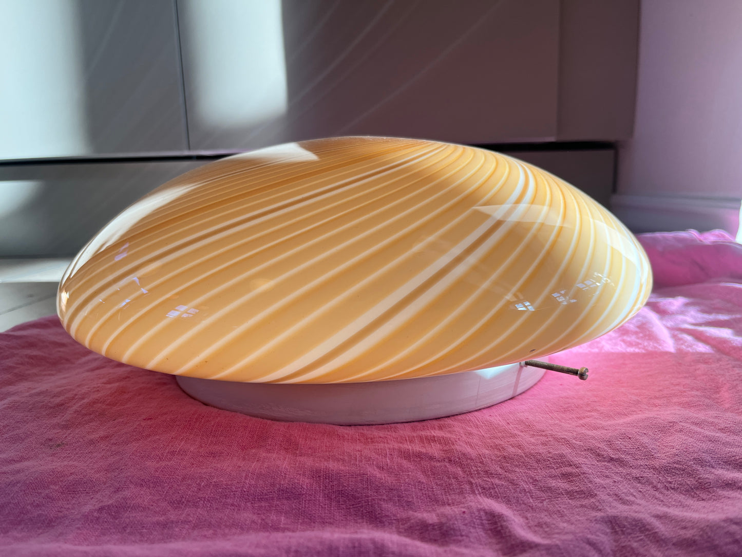 Vintage gylden Murano plafond lampe i swirl 40 cm