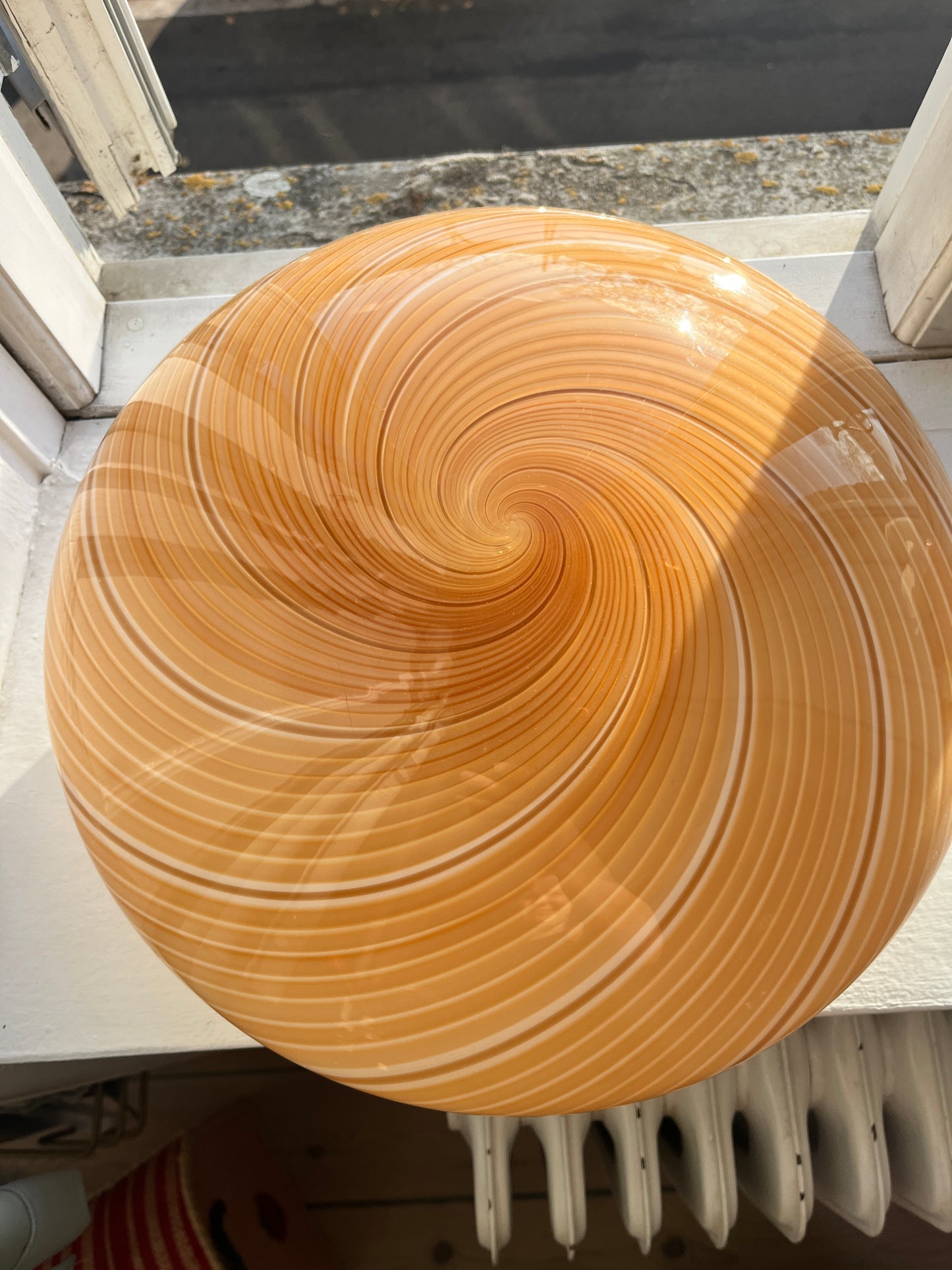 Vintage gylden Murano plafond lampe i swirl 40 cm