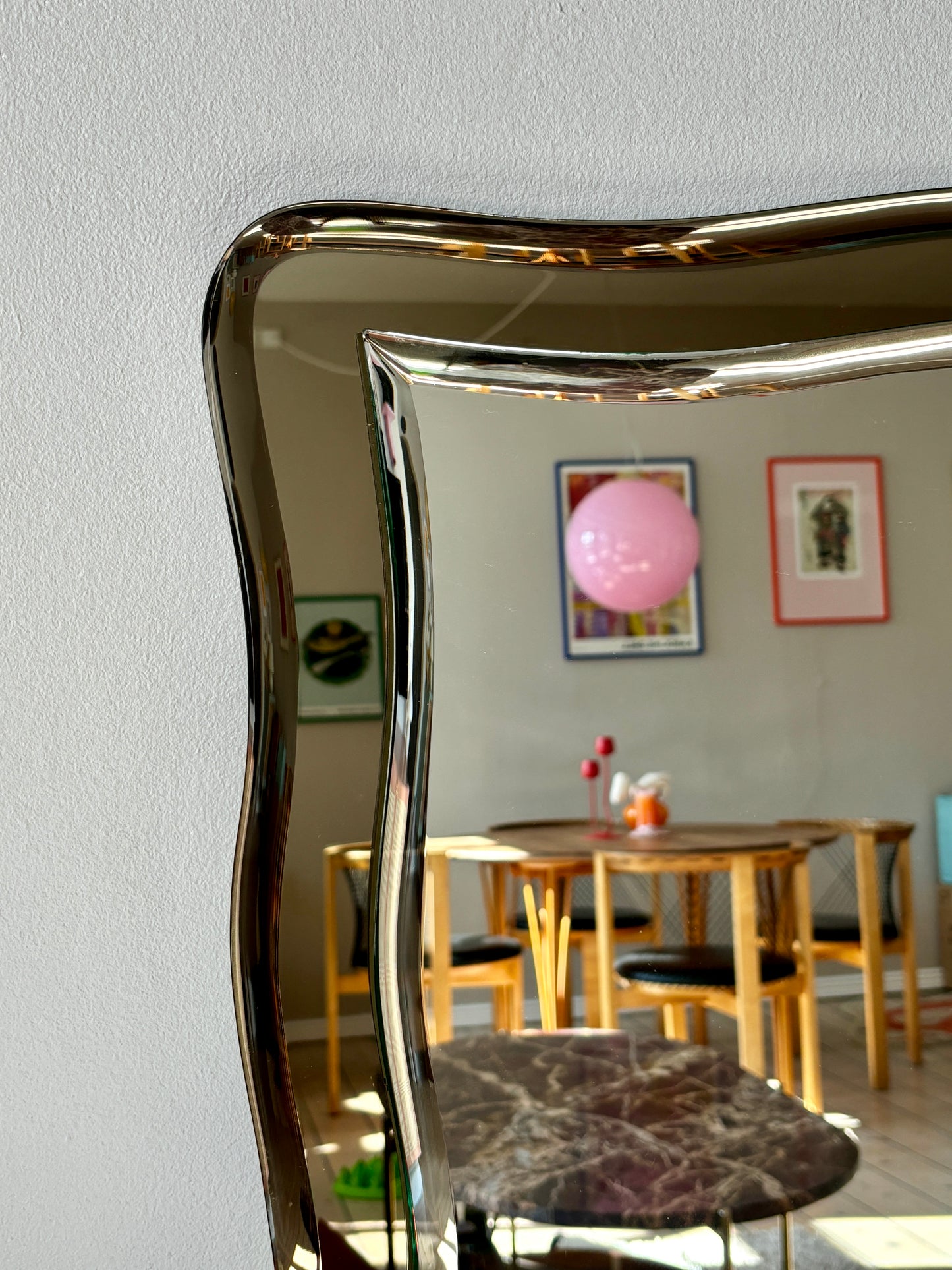 Vintage Italiensk spejl en wavy udformning