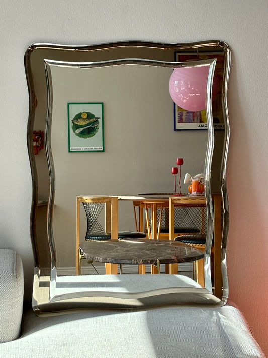 Vintage Italiensk spejl en wavy udformning