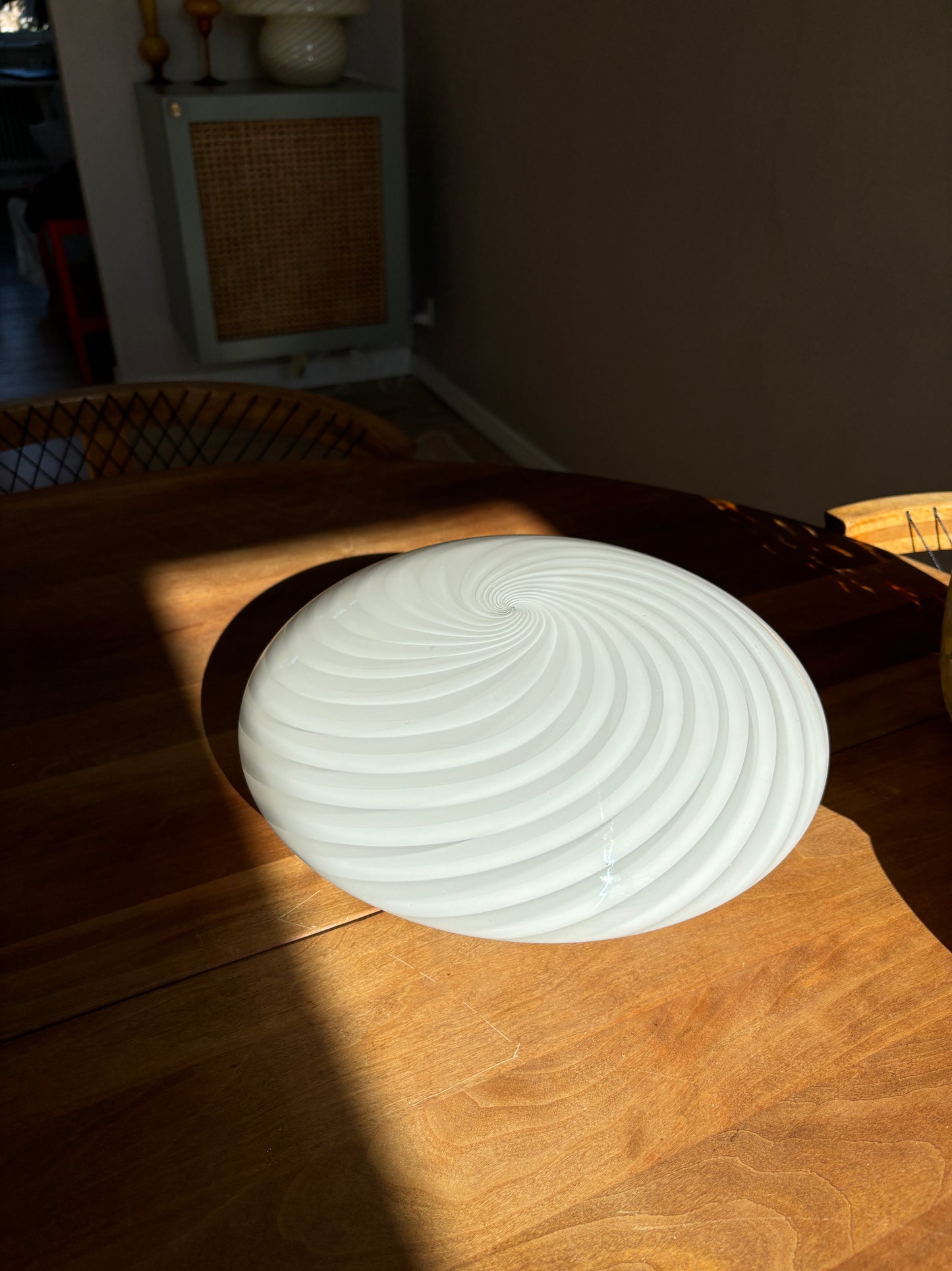 Vintage Murano plafond swirl 30 cm hvid