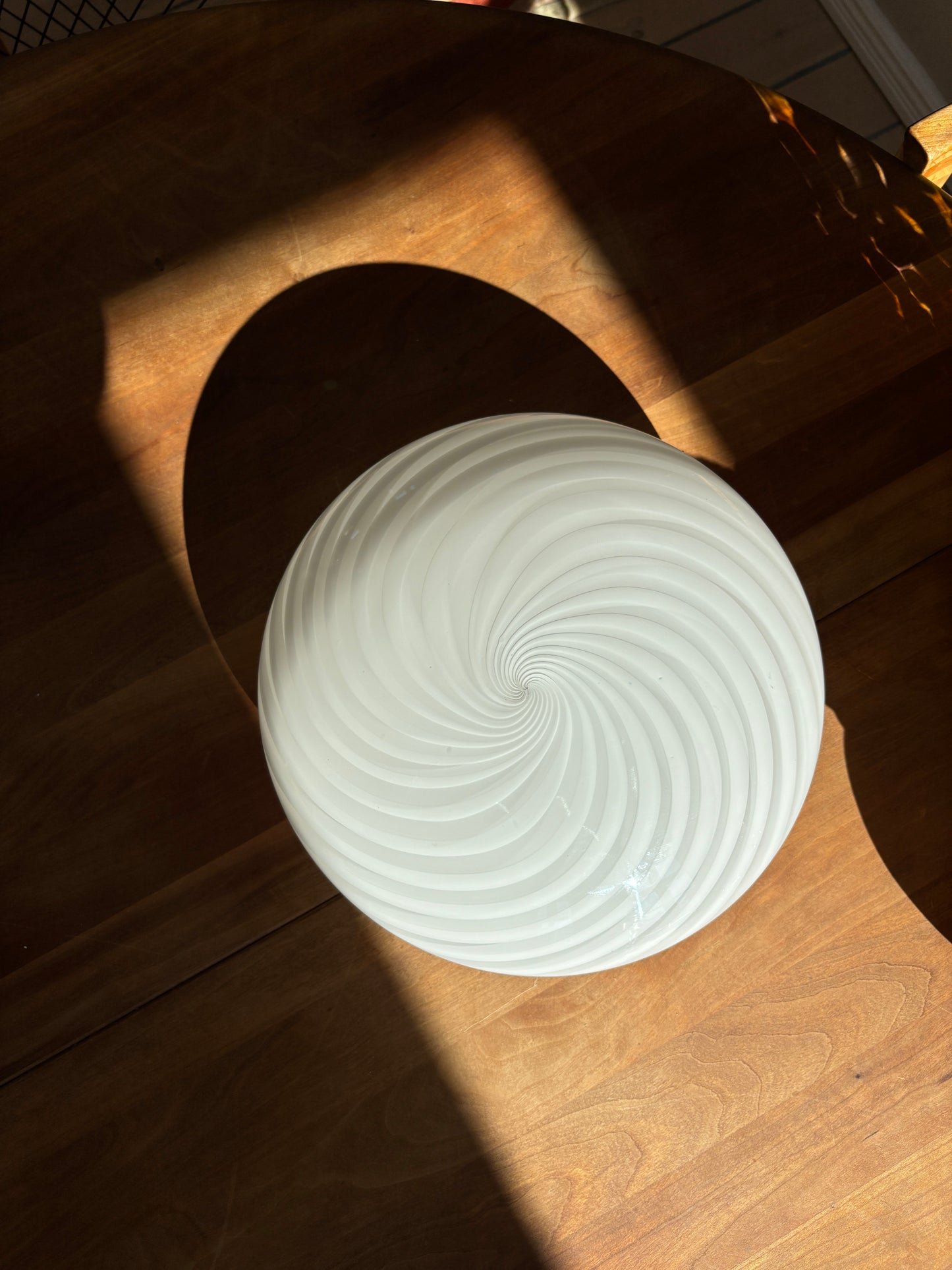 Vintage Murano plafond swirl 30 cm hvid