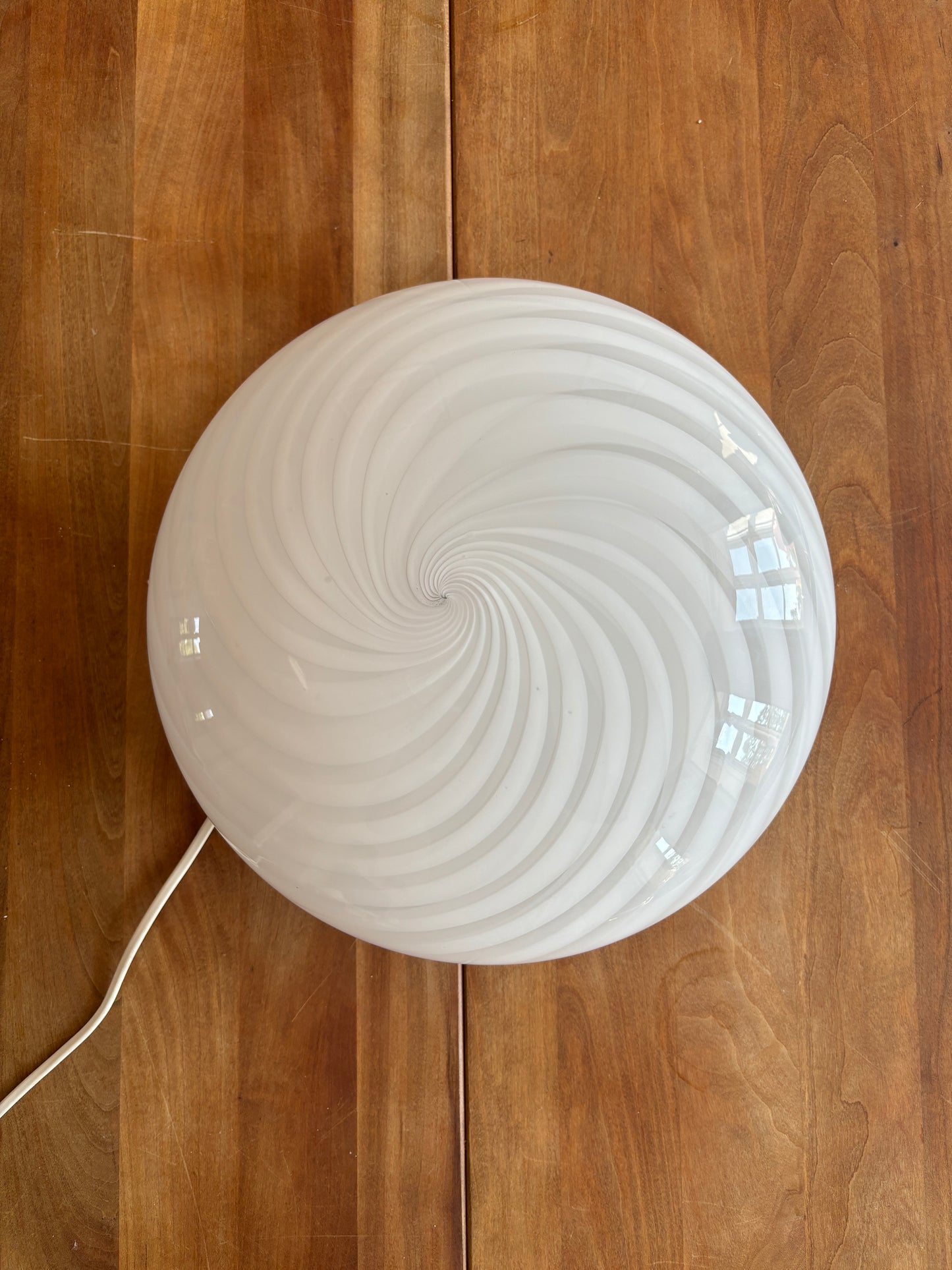 Vintage Murano plafond swirl 30 cm hvid