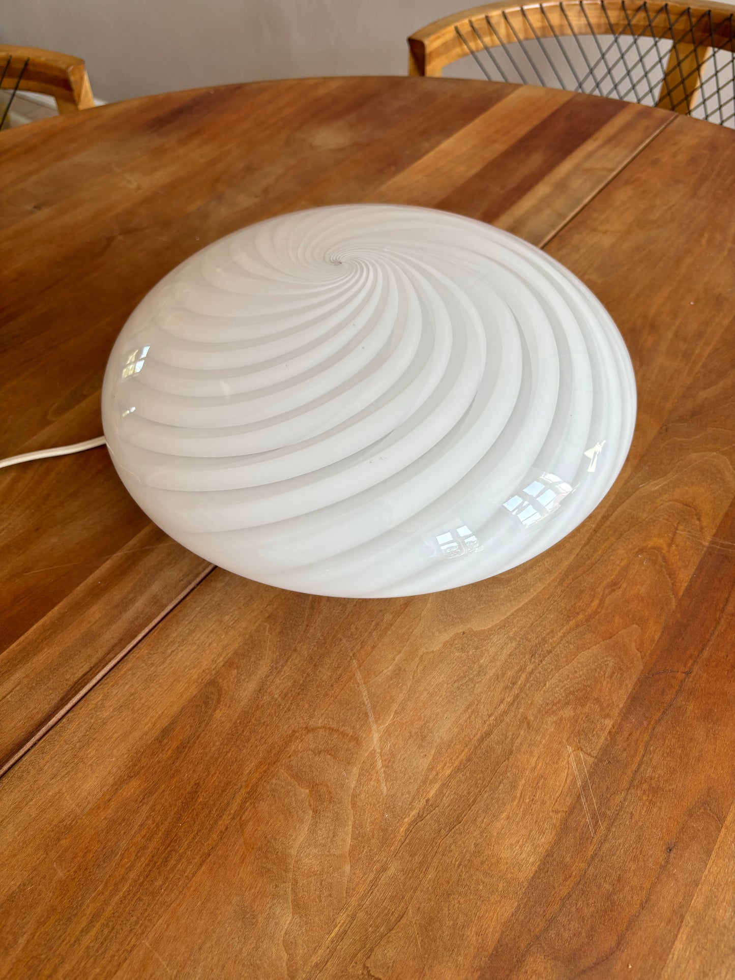 Vintage Murano plafond swirl 30 cm hvid
