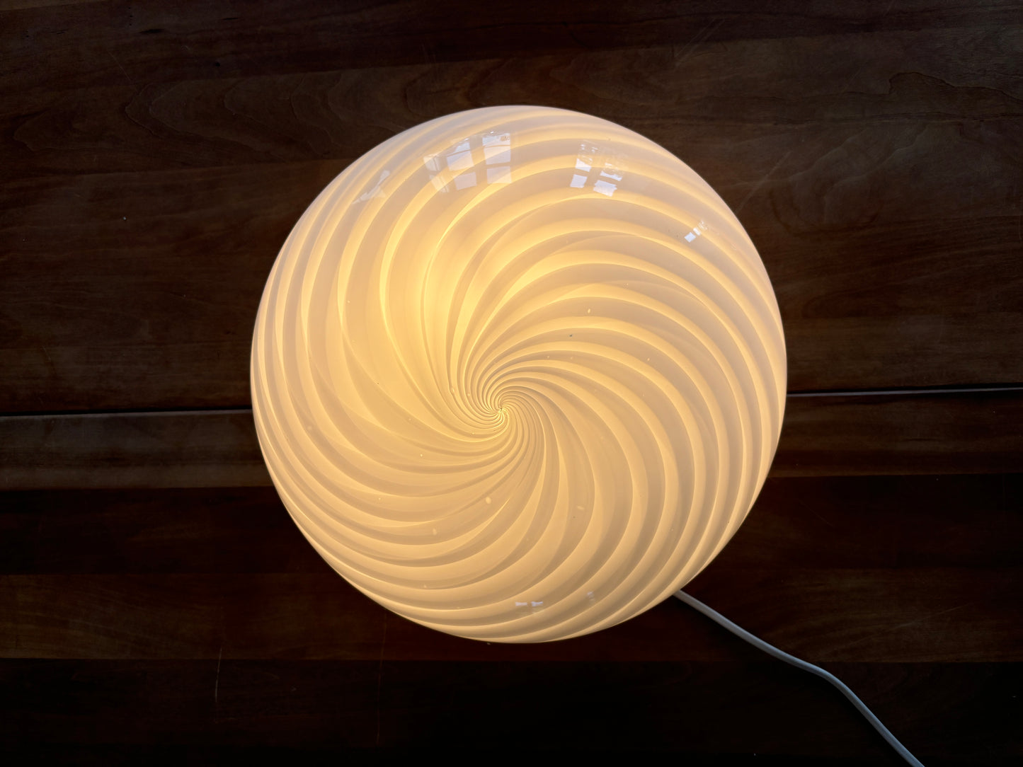 Vintage Murano plafond swirl 30 cm hvid