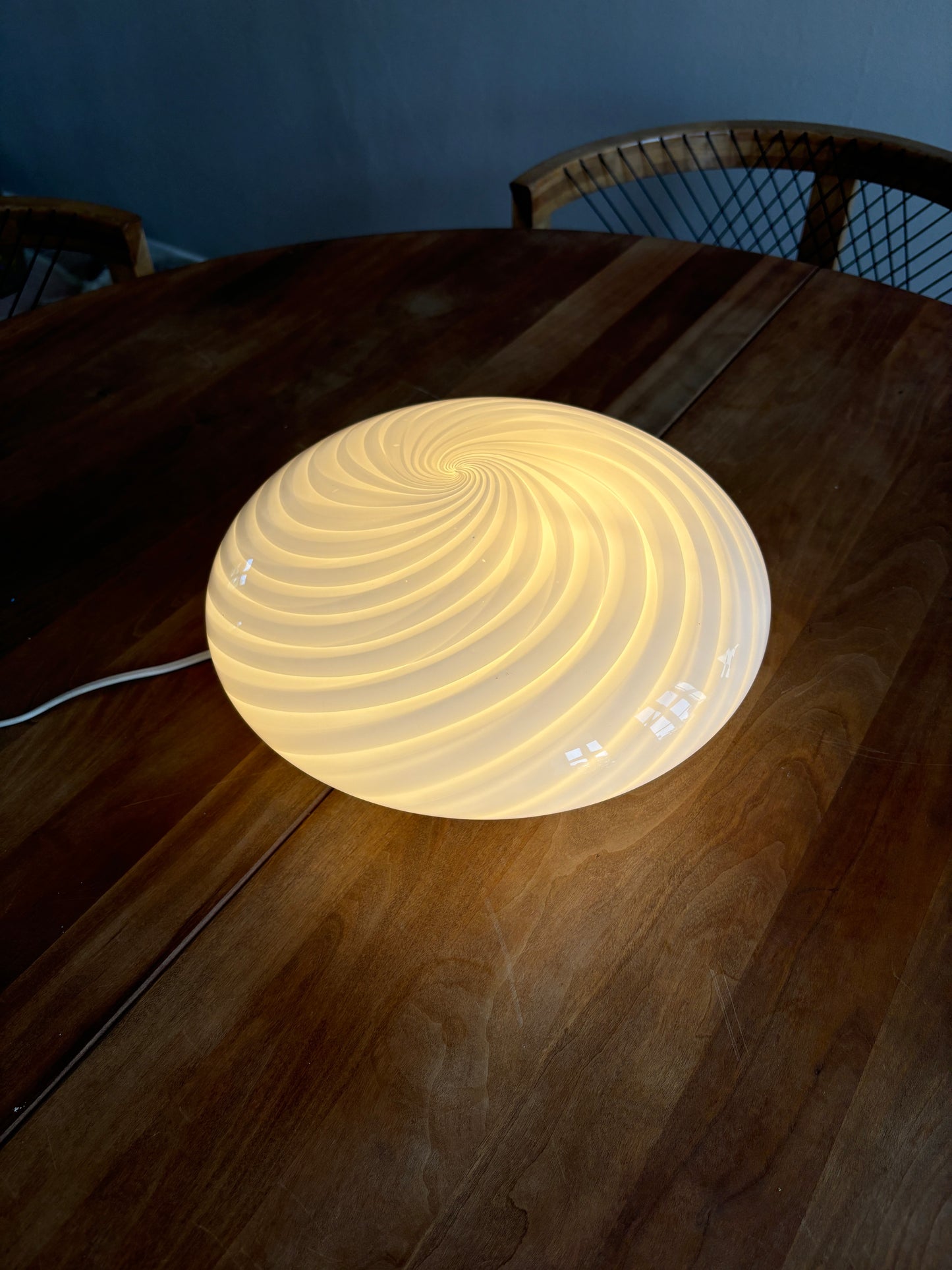 Vintage Murano plafond swirl 30 cm hvid