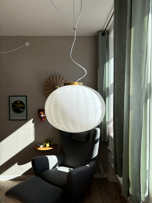 Vintage Murano loftslampe med peacock mønster 45 cm