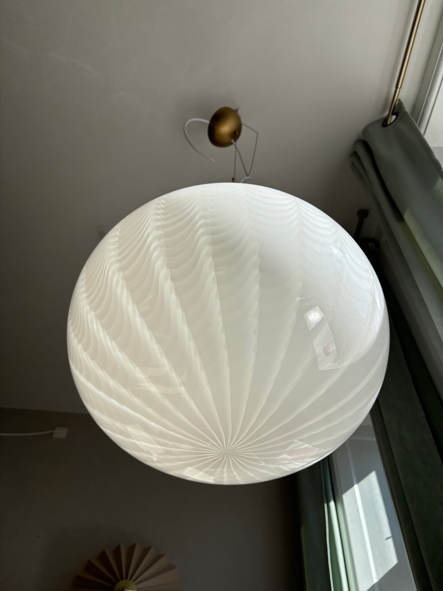 Vintage Murano loftslampe med peacock mønster 45 cm