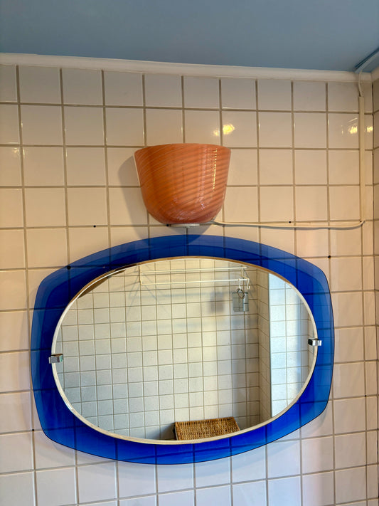 Vintage Italiensk spejl med blå spejlramme
