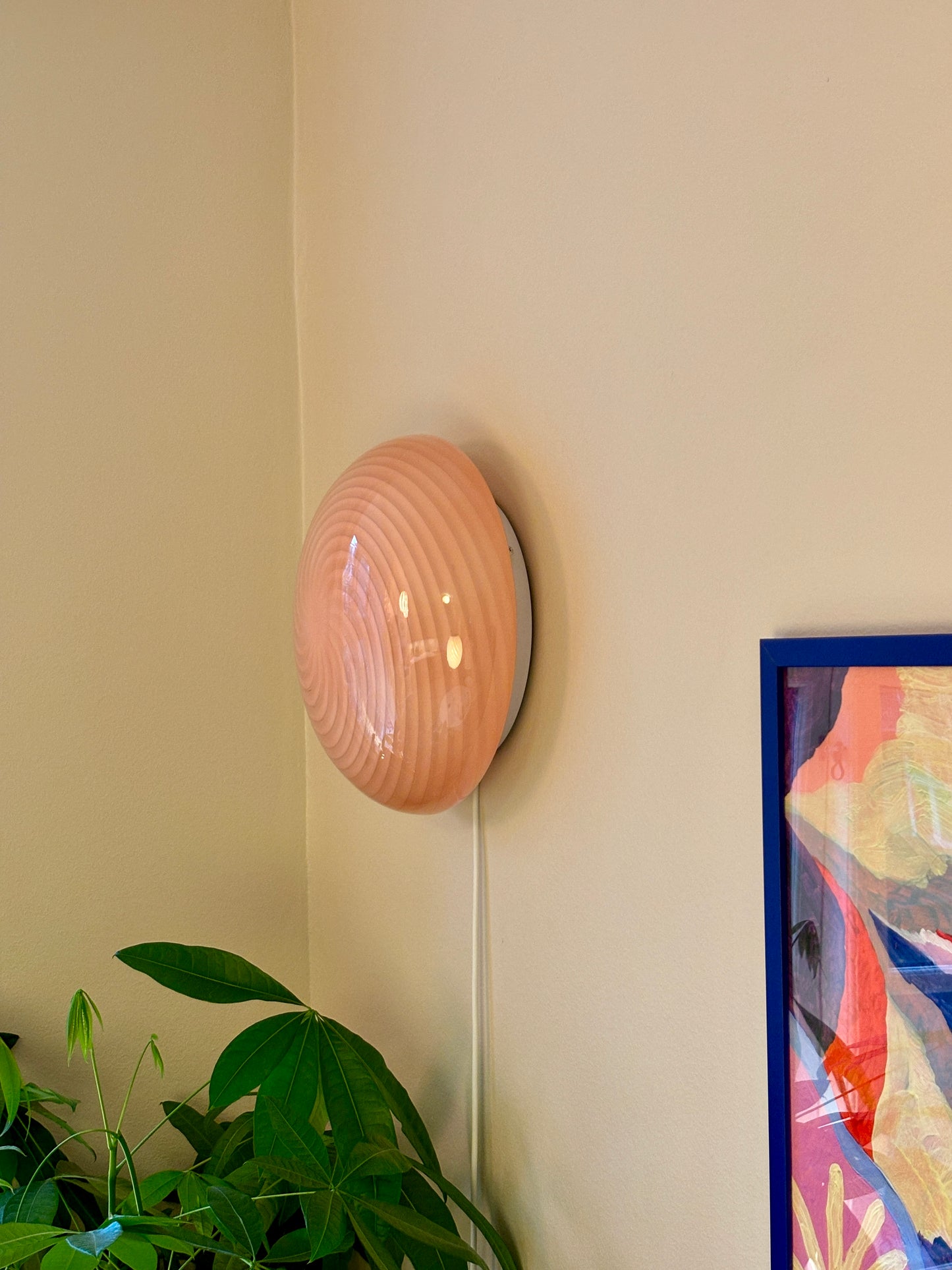 Vintage pink swirl plafond 35 cm