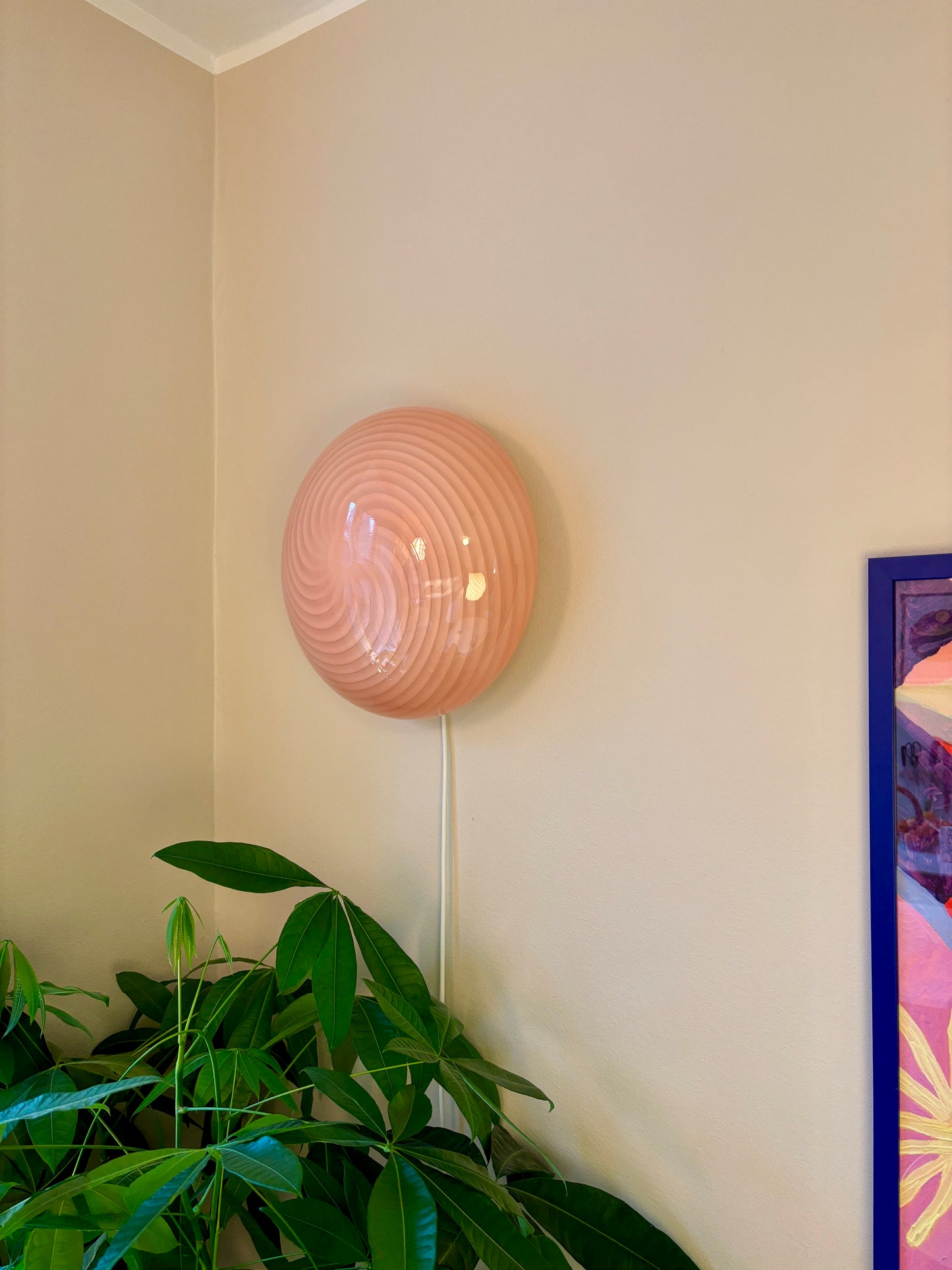 Vintage pink swirl plafond 35 cm