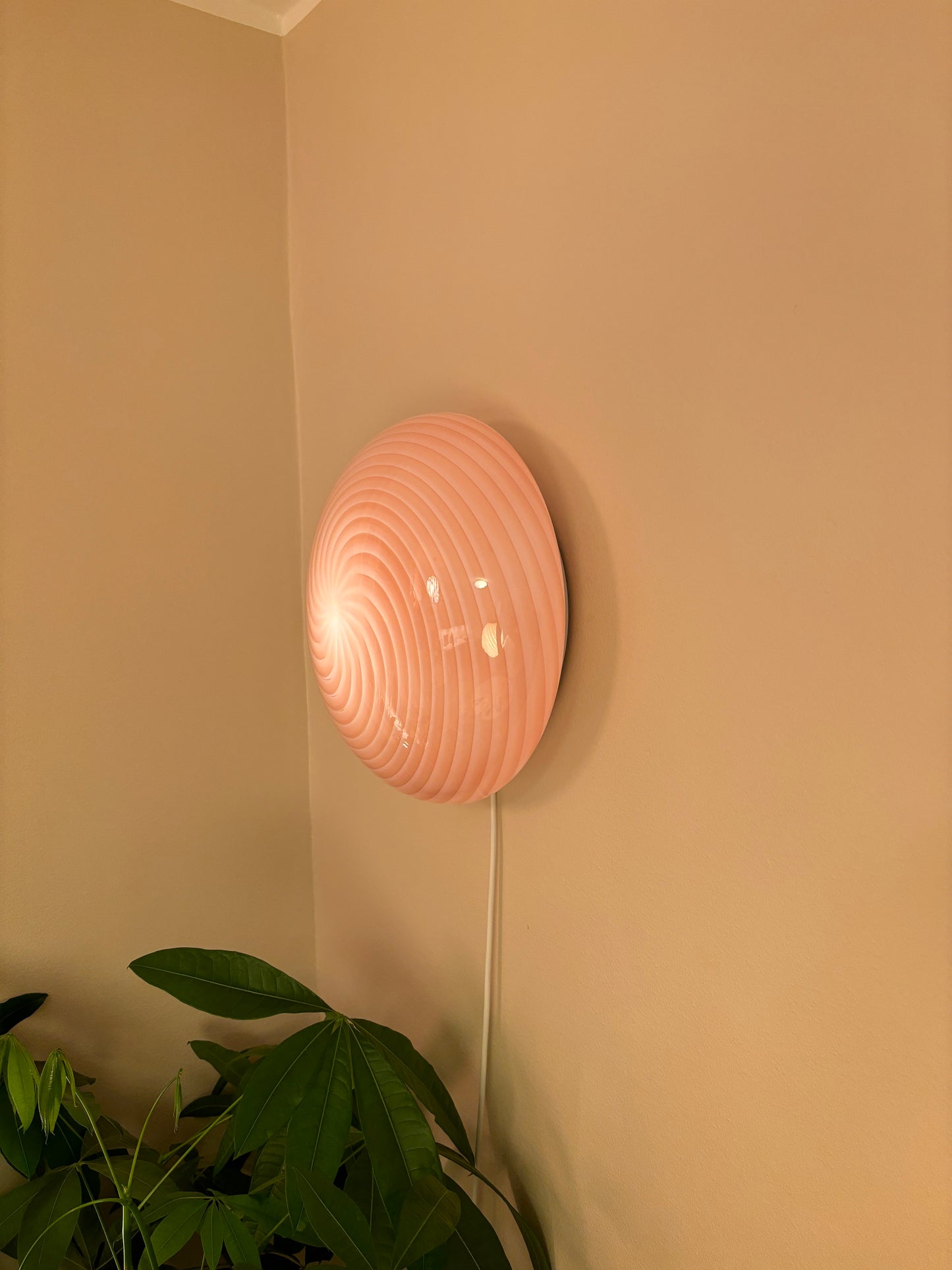 Vintage pink swirl plafond 35 cm